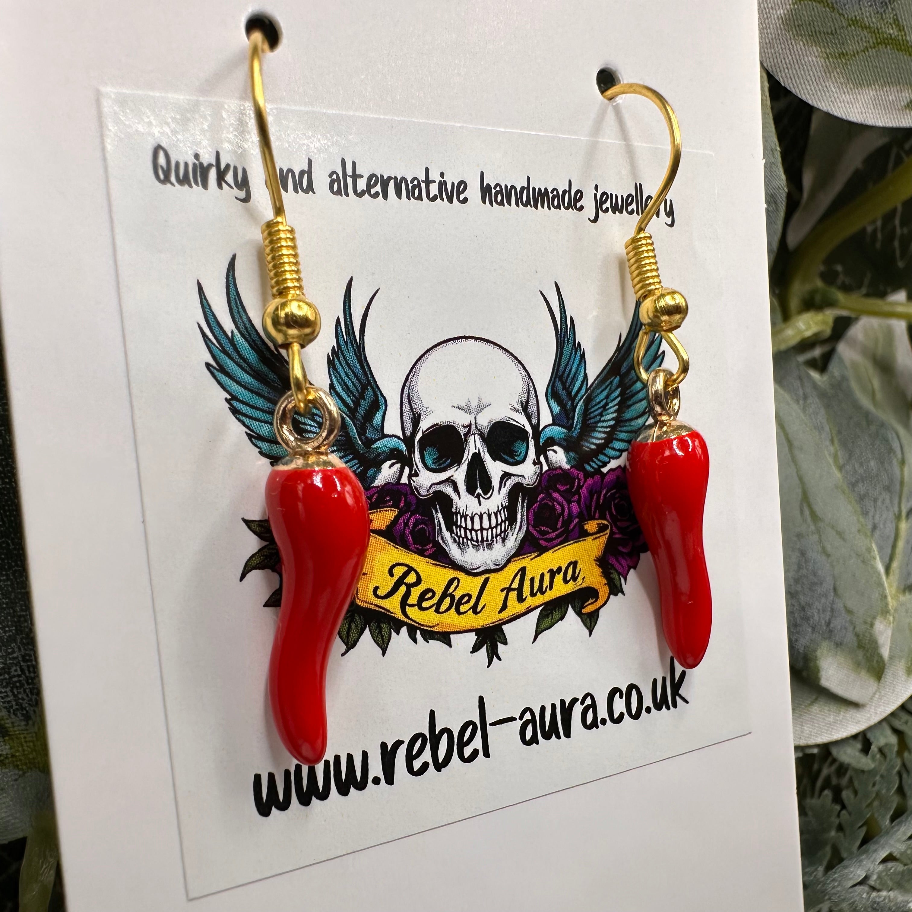 Red Chilli Pepper Charm Earrings