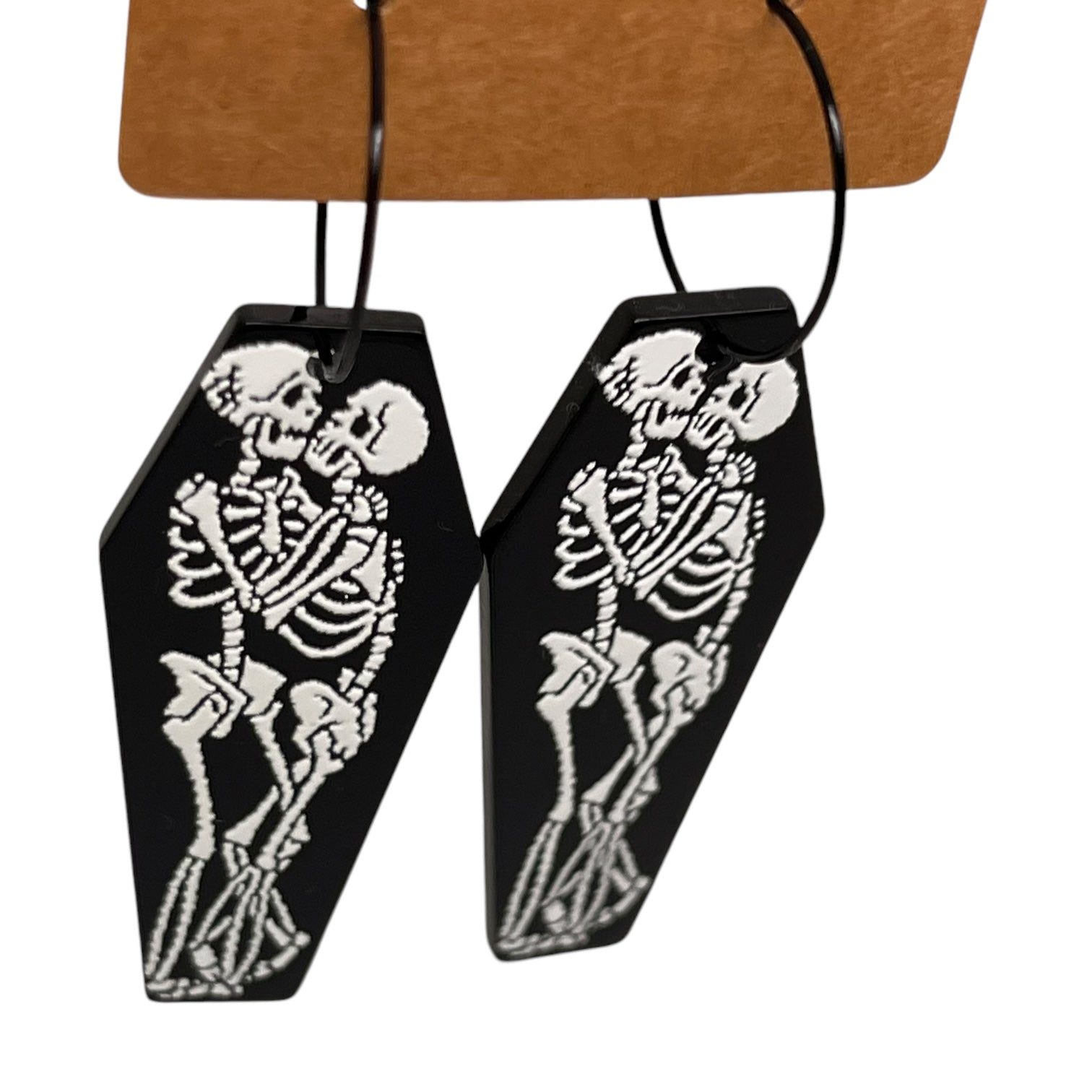 Skeleton Coffin Charm Earrings