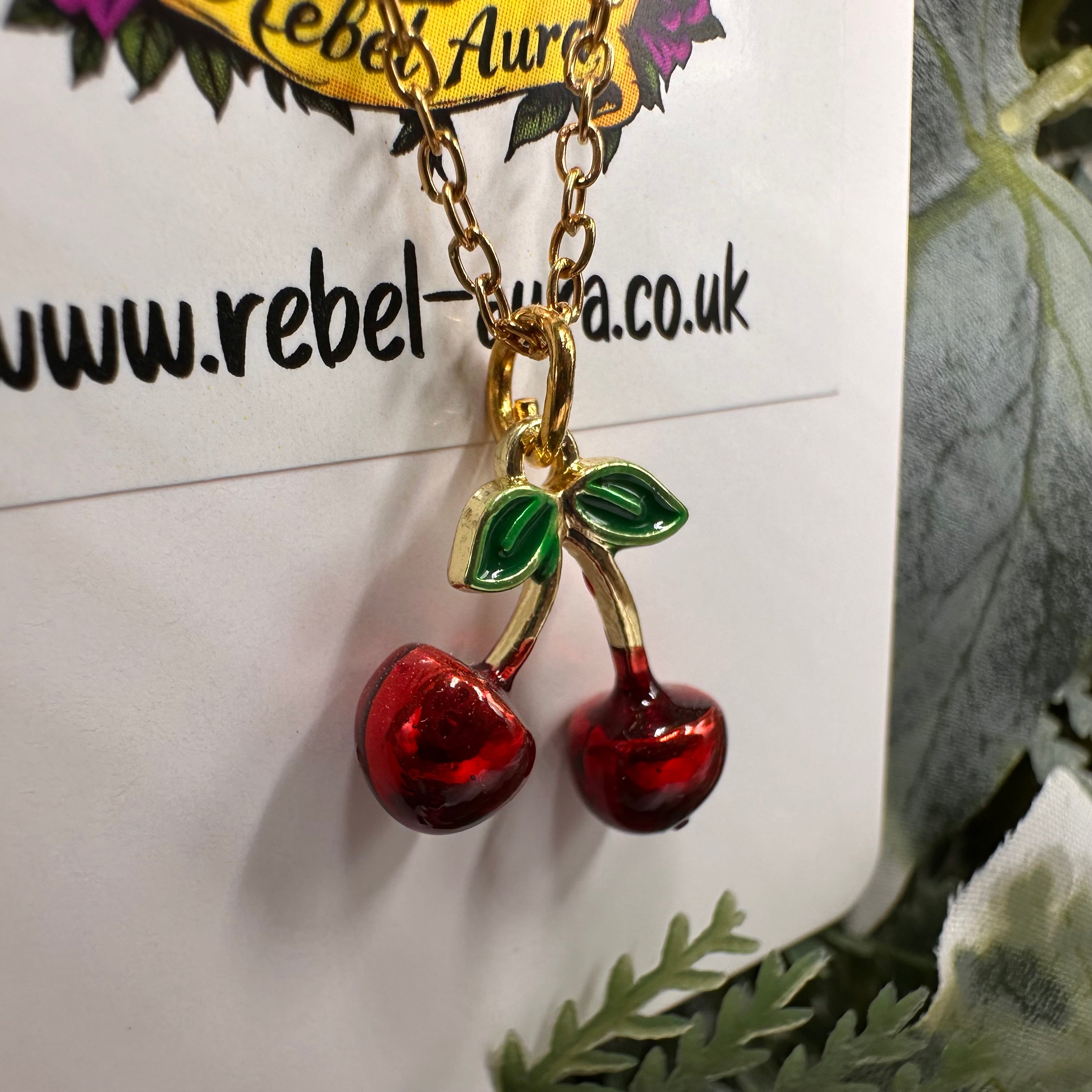 Cherries Charm Necklace