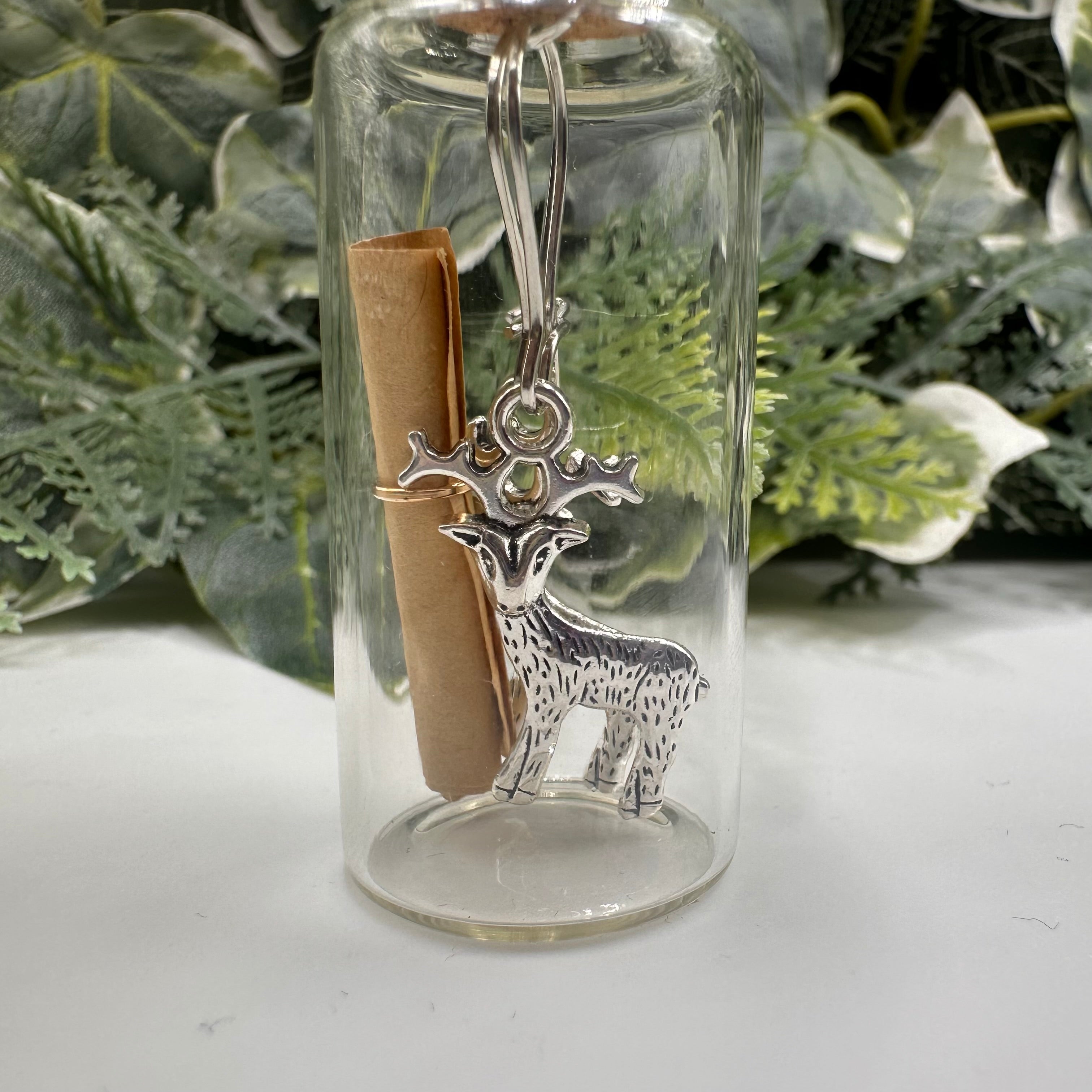 Woodland Stag Bottled Charm Earrings