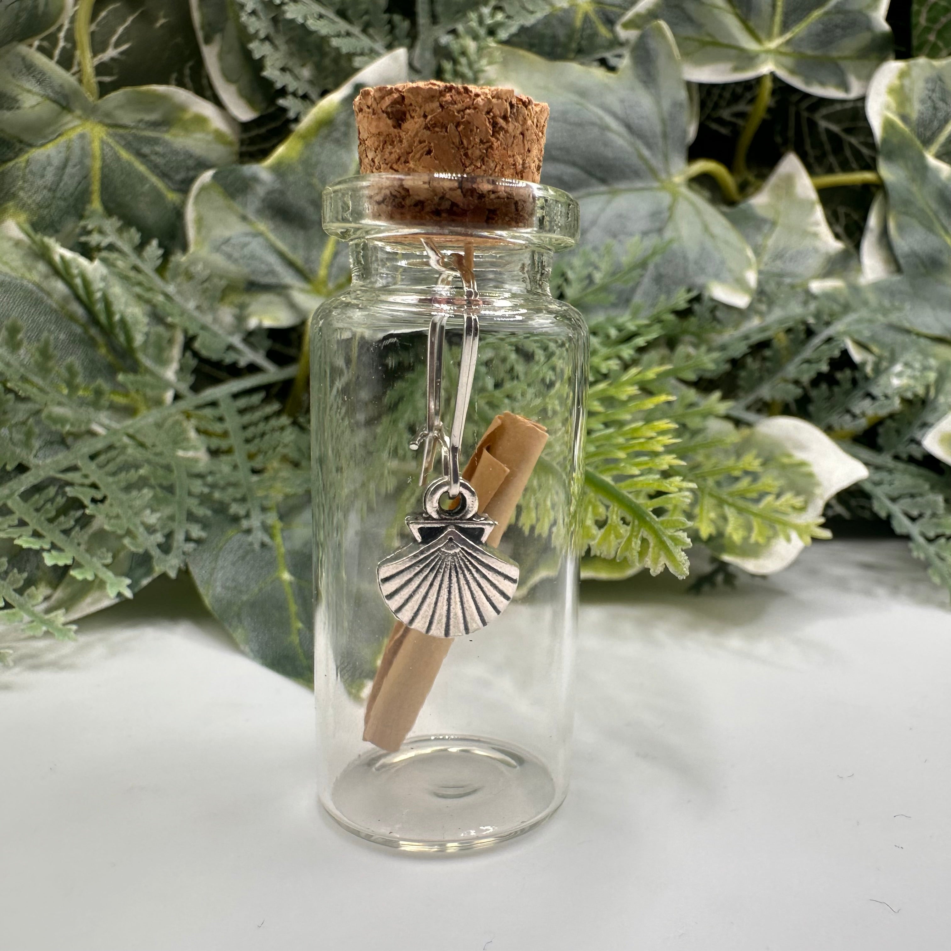 Silver shell bottled charm earrings, gift boxed — Rebel Aura handmade jewellery