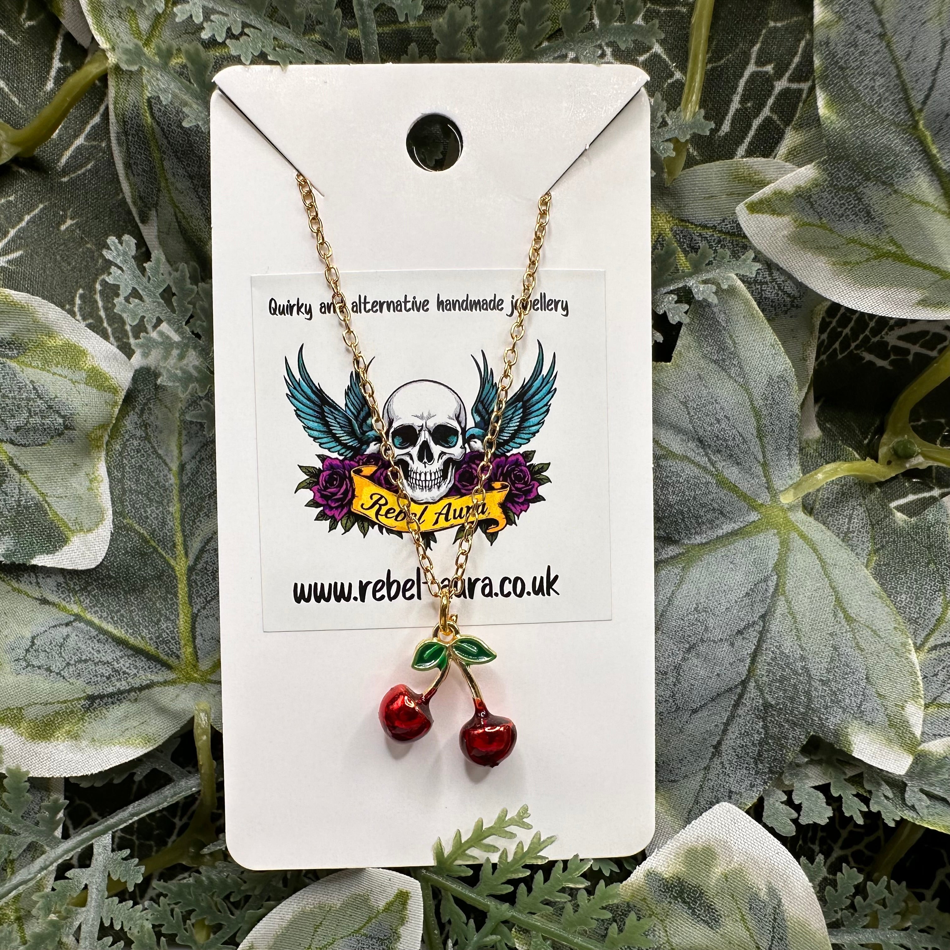 Cherries Charm Necklace