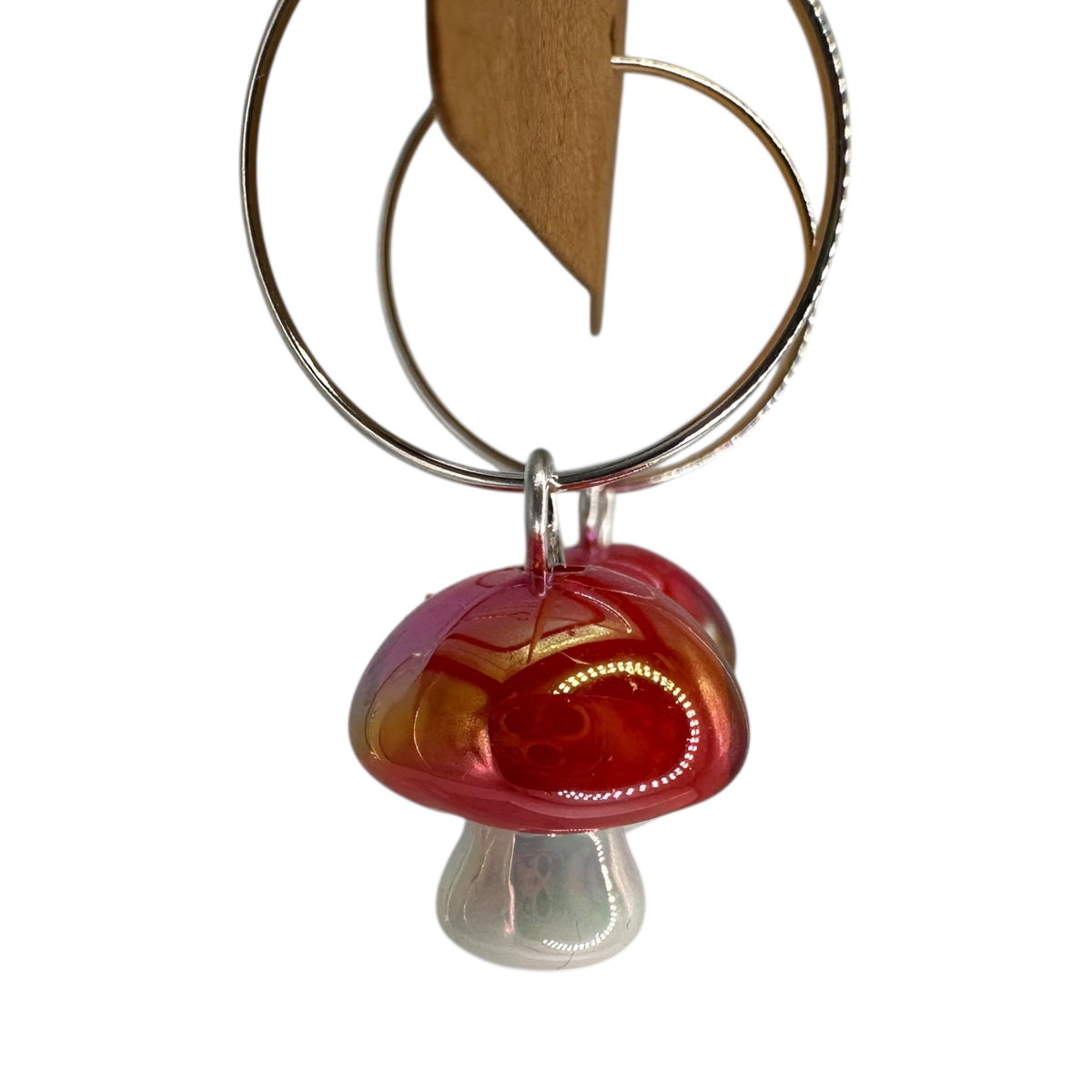 3D toadstool mushroom charm earrings — Rebel Aura handmade jewellery