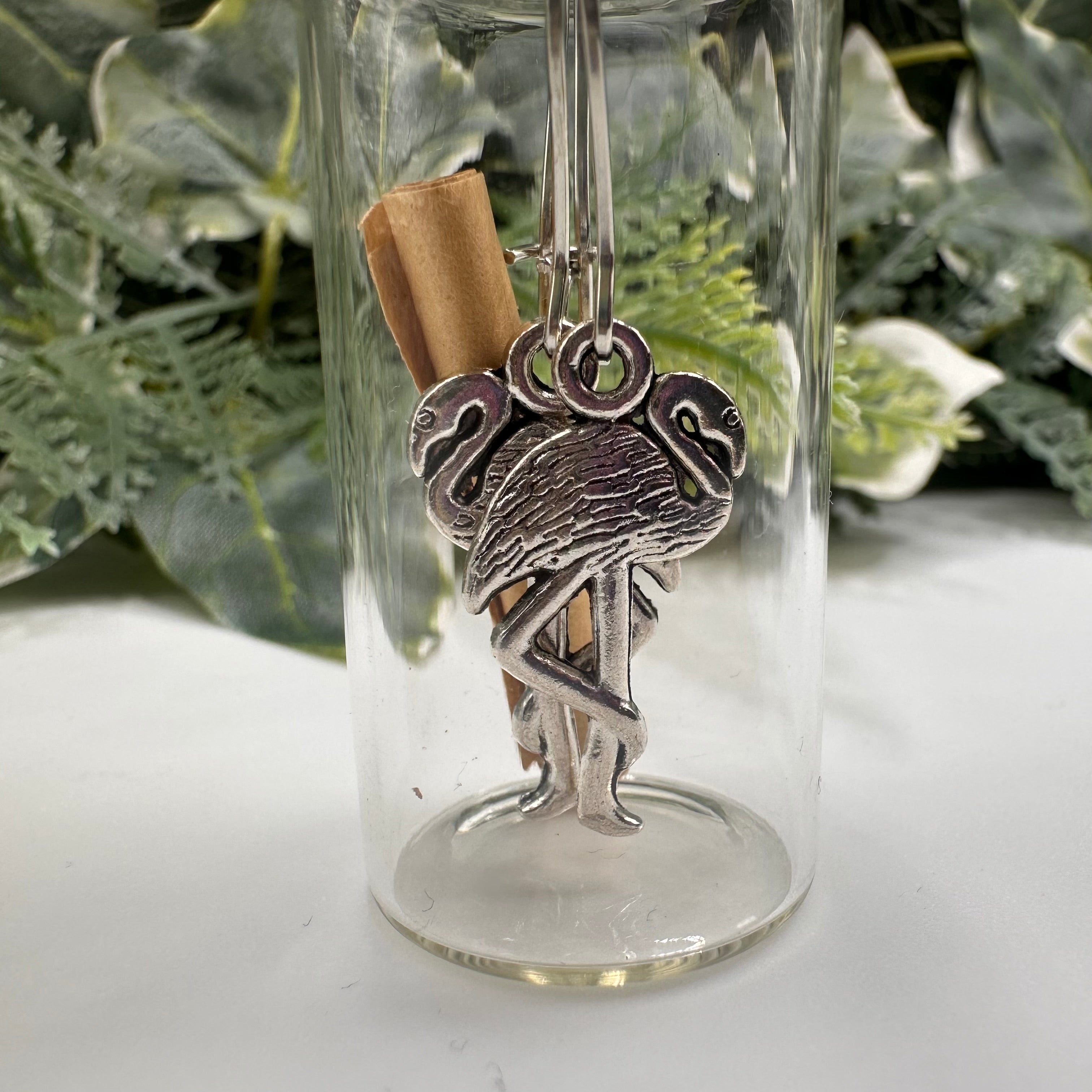 Flamingo Bottled Charm Earrings - Gift Boxed