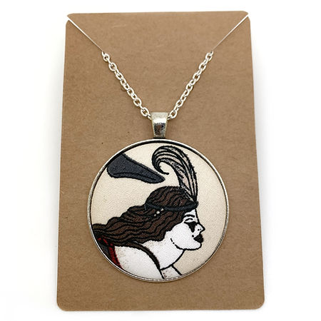 Vintage circus fabric button necklace — Rebel Aura handmade jewellery