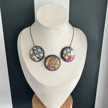 Peacock feather statement necklace — Rebel Aura handmade jewellery
