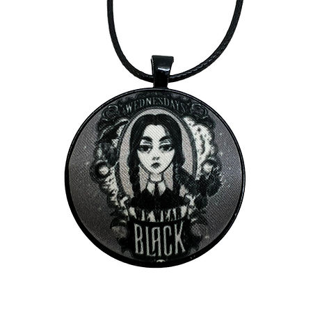 Wednesday We Wear Black - Large Fabric Button Necklace