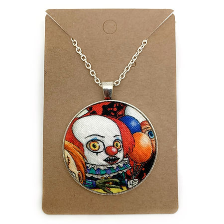 Horror characters fabric button necklace — Rebel Aura handmade jewellery