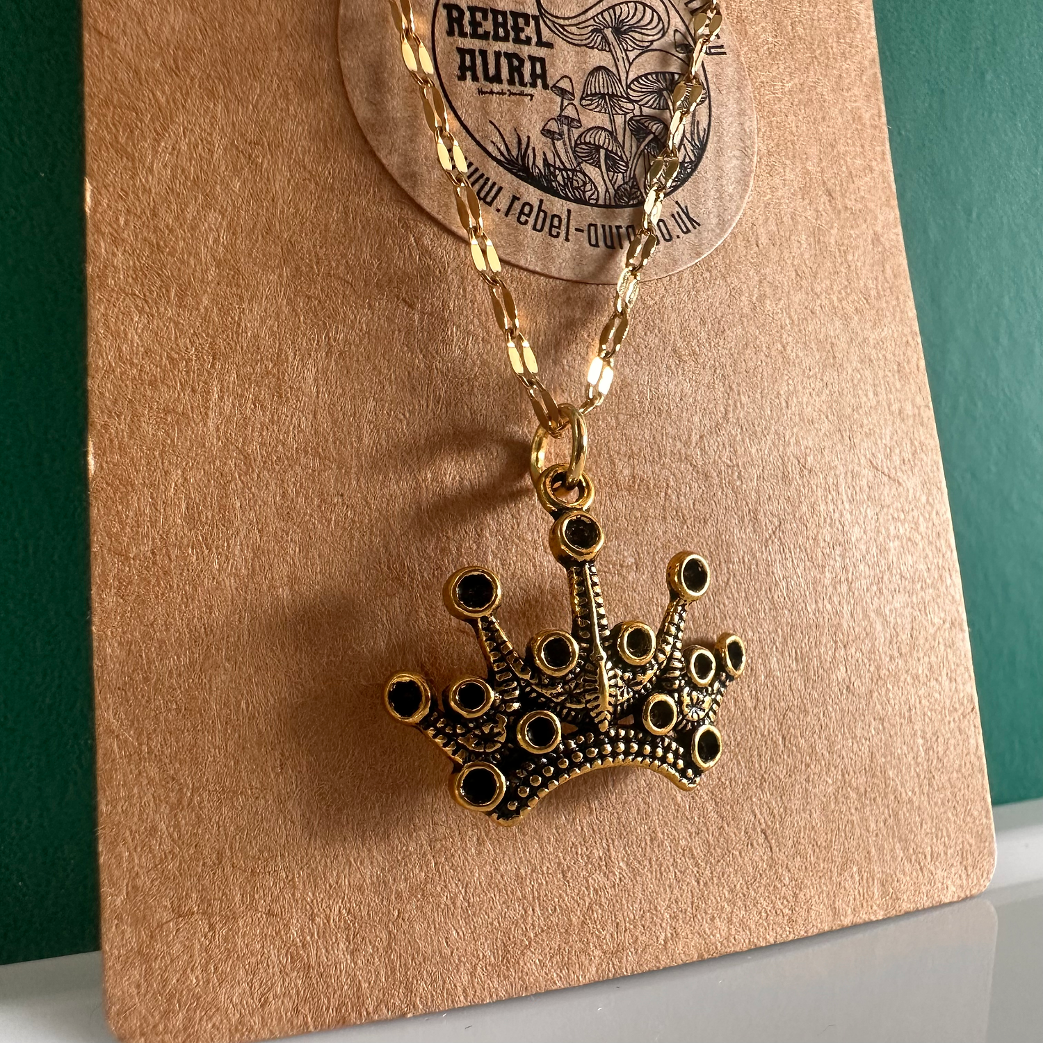 Vintage Crown Charm Necklace