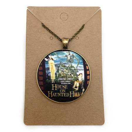 Horror film fabric button necklace — Rebel Aura handmade jewellery