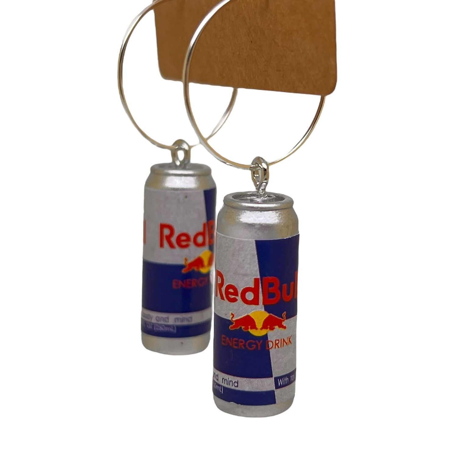 Red Bull energy can novelty charm earrings — Rebel Aura handmade jewellery