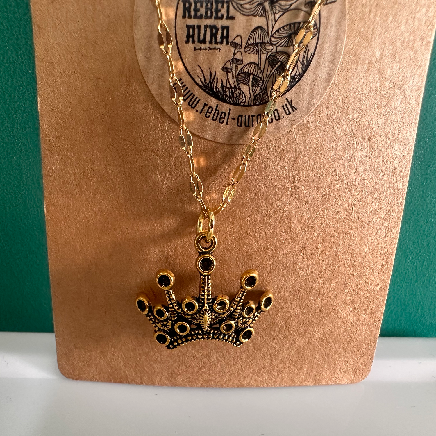 Vintage Crown Charm Necklace