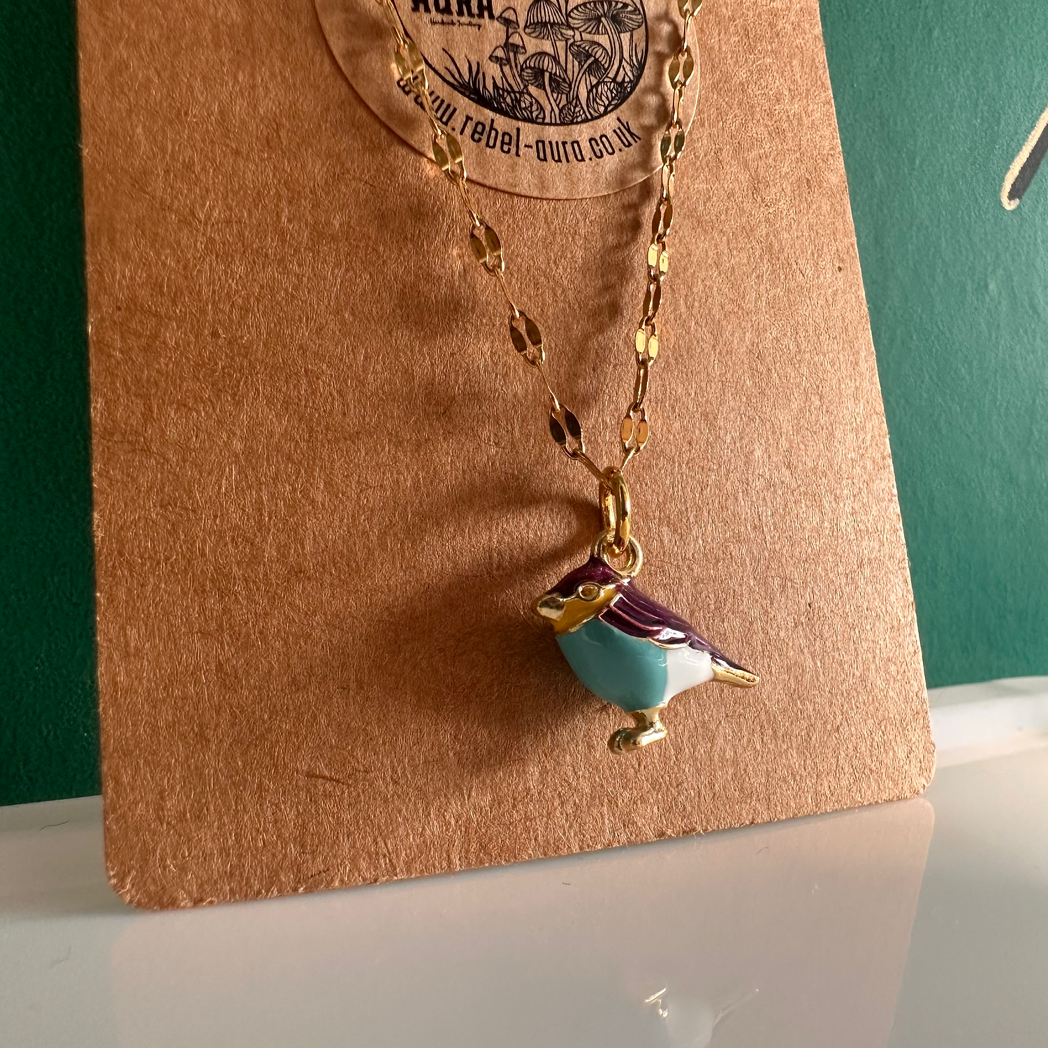 Purple Bird Charm Necklace