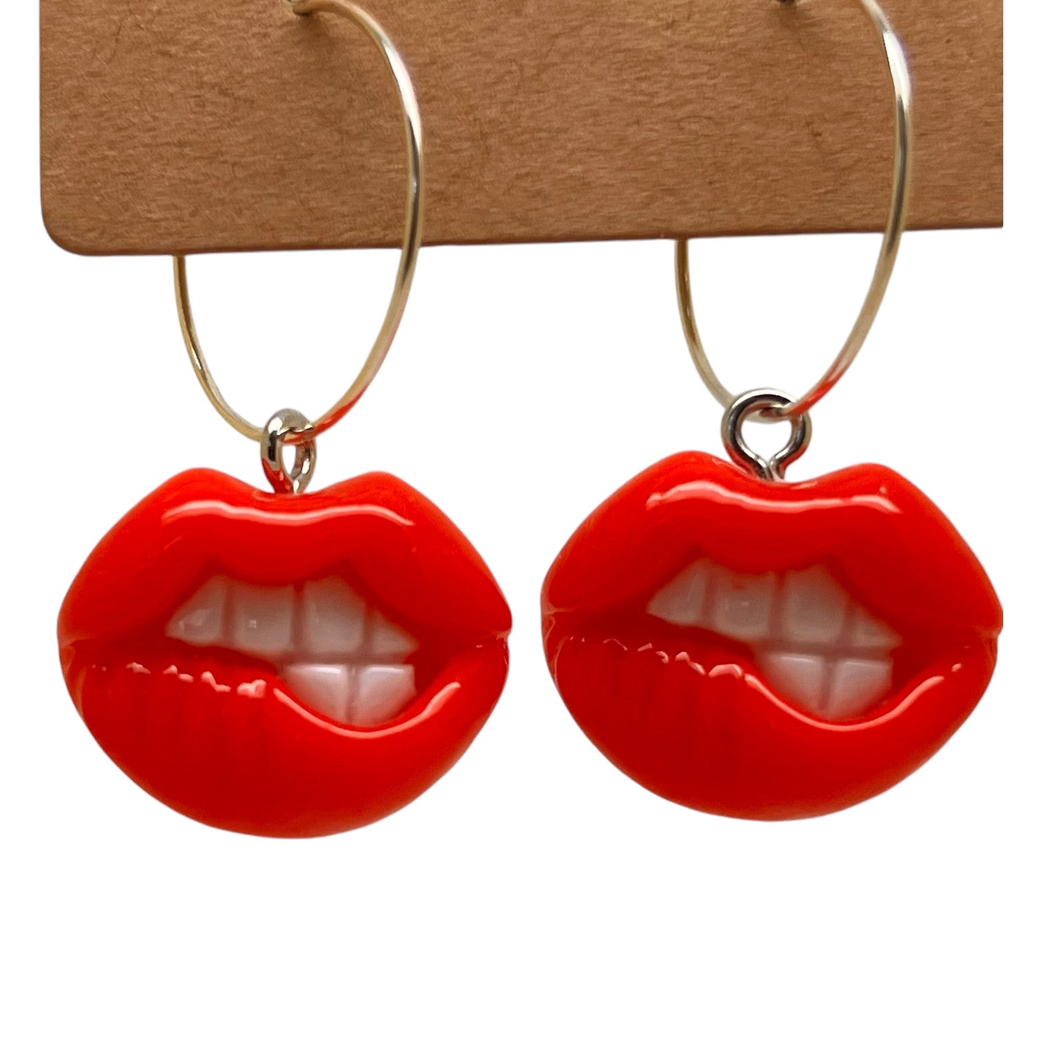 Bitten Lip Charm Earrings