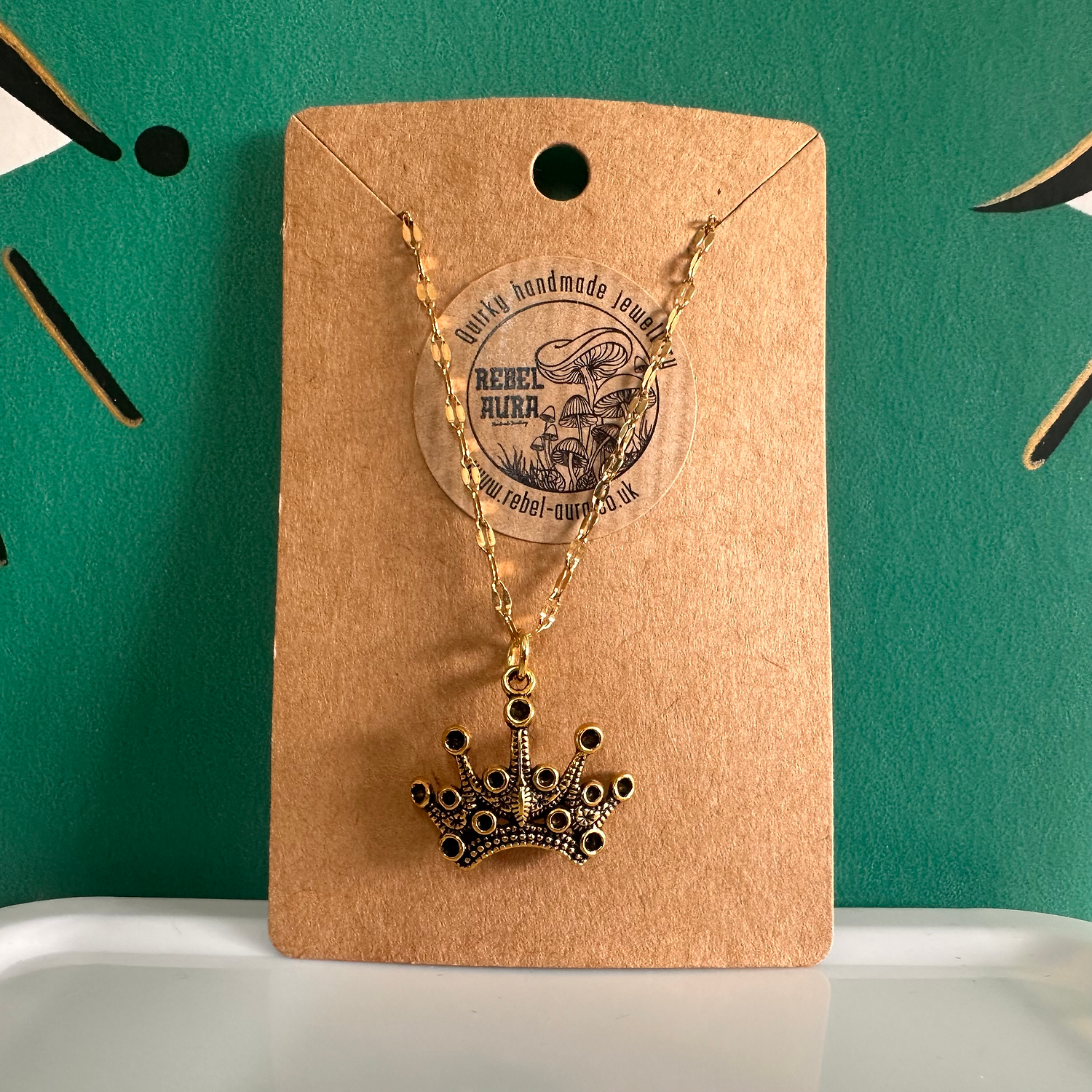 Vintage Crown Charm Necklace