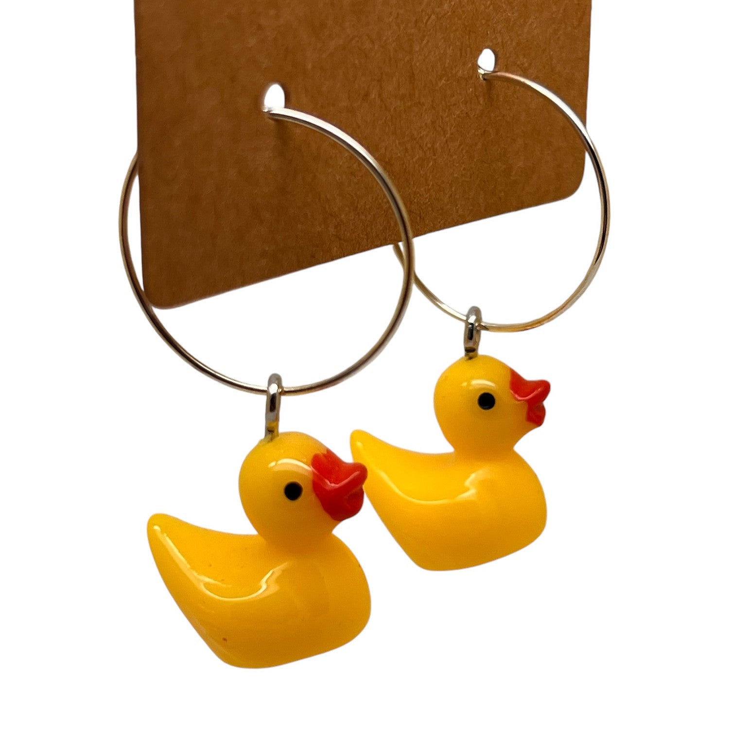 Yellow duck charm earrings — Rebel Aura handmade jewellery