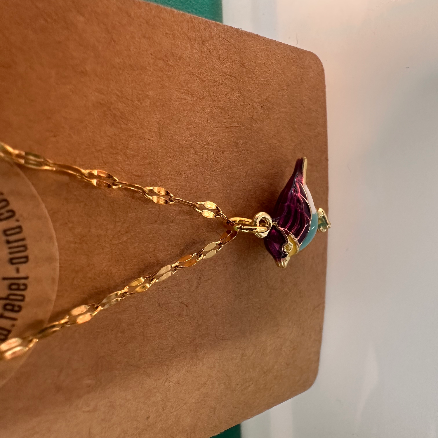 Purple Bird Charm Necklace