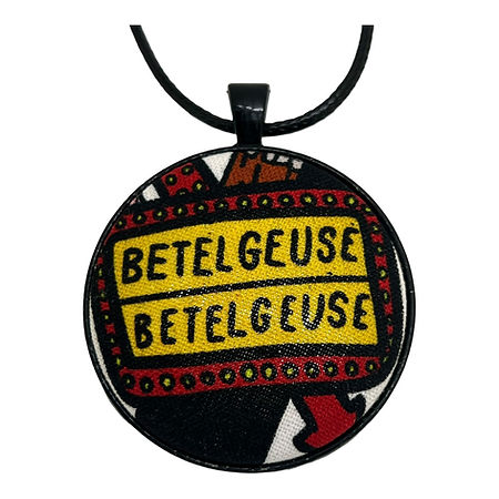 Beetlejuice Large Fabric Button Necklace