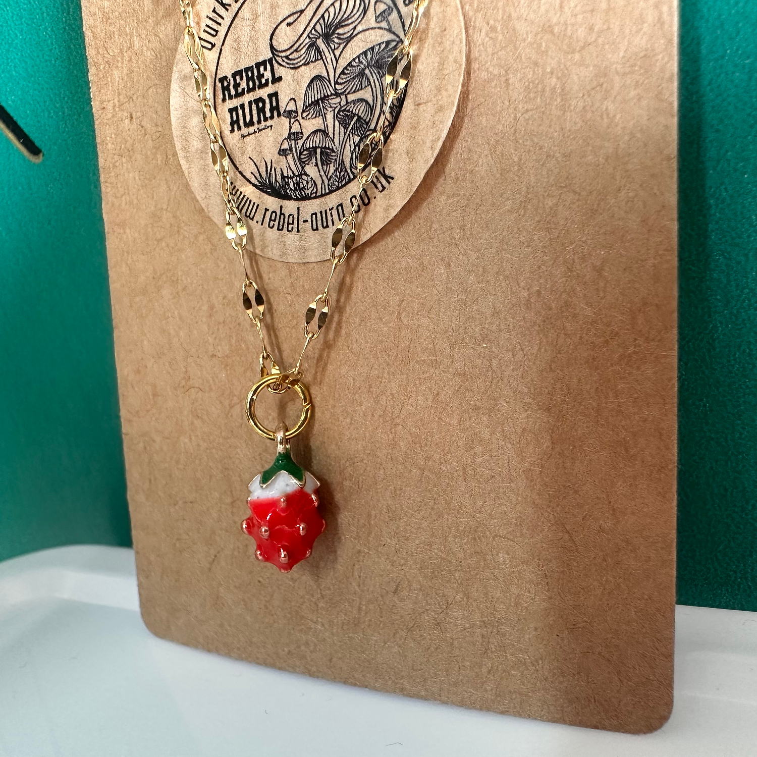 Strawberry Gold Charm Necklace