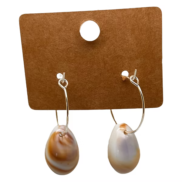 Seashell charm earrings — Rebel Aura handmade jewellery