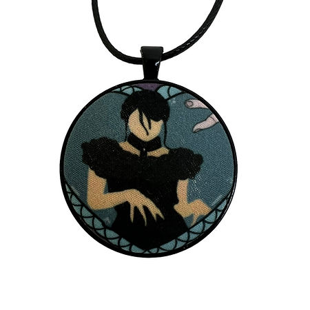 Wednesday’s Iconic Dance - Large Fabric Button Necklace