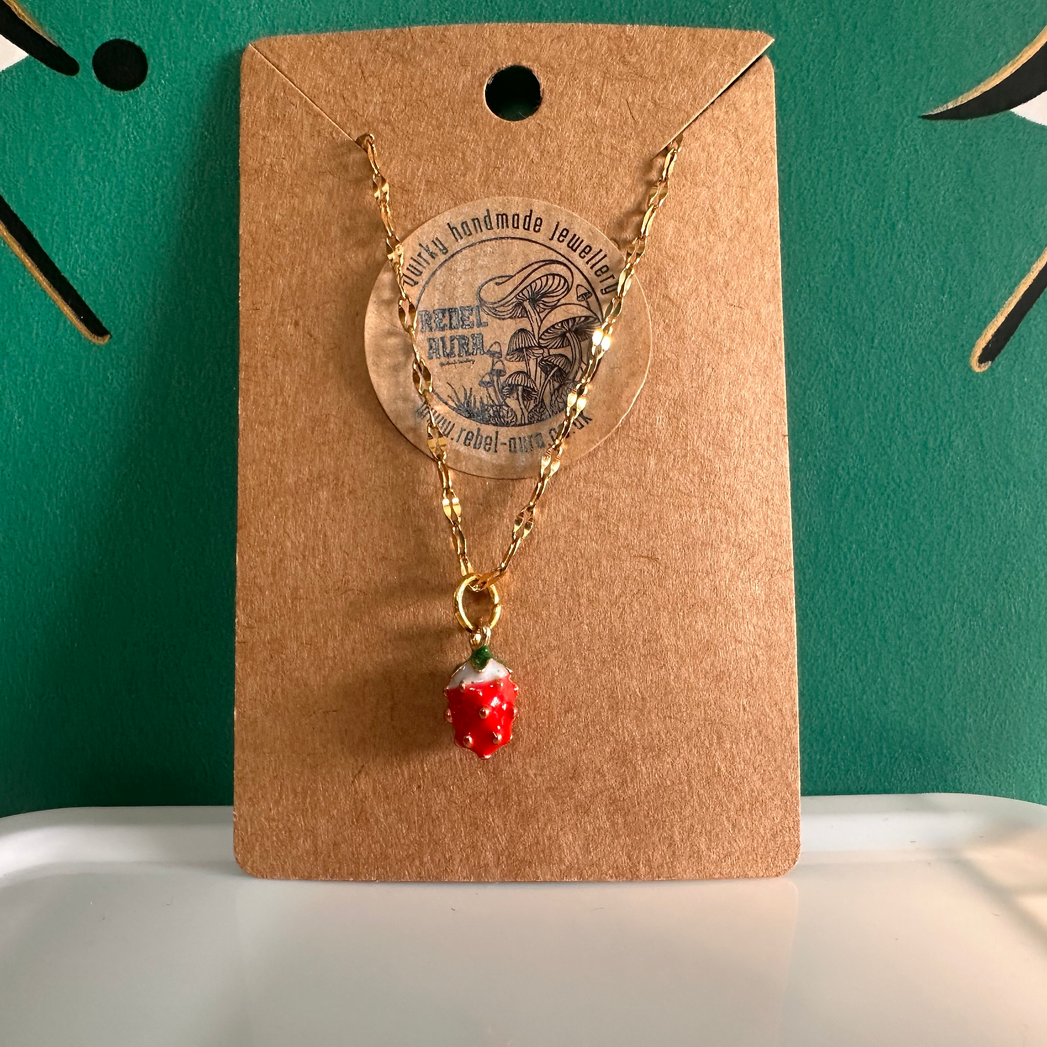 Strawberry Gold Charm Necklace