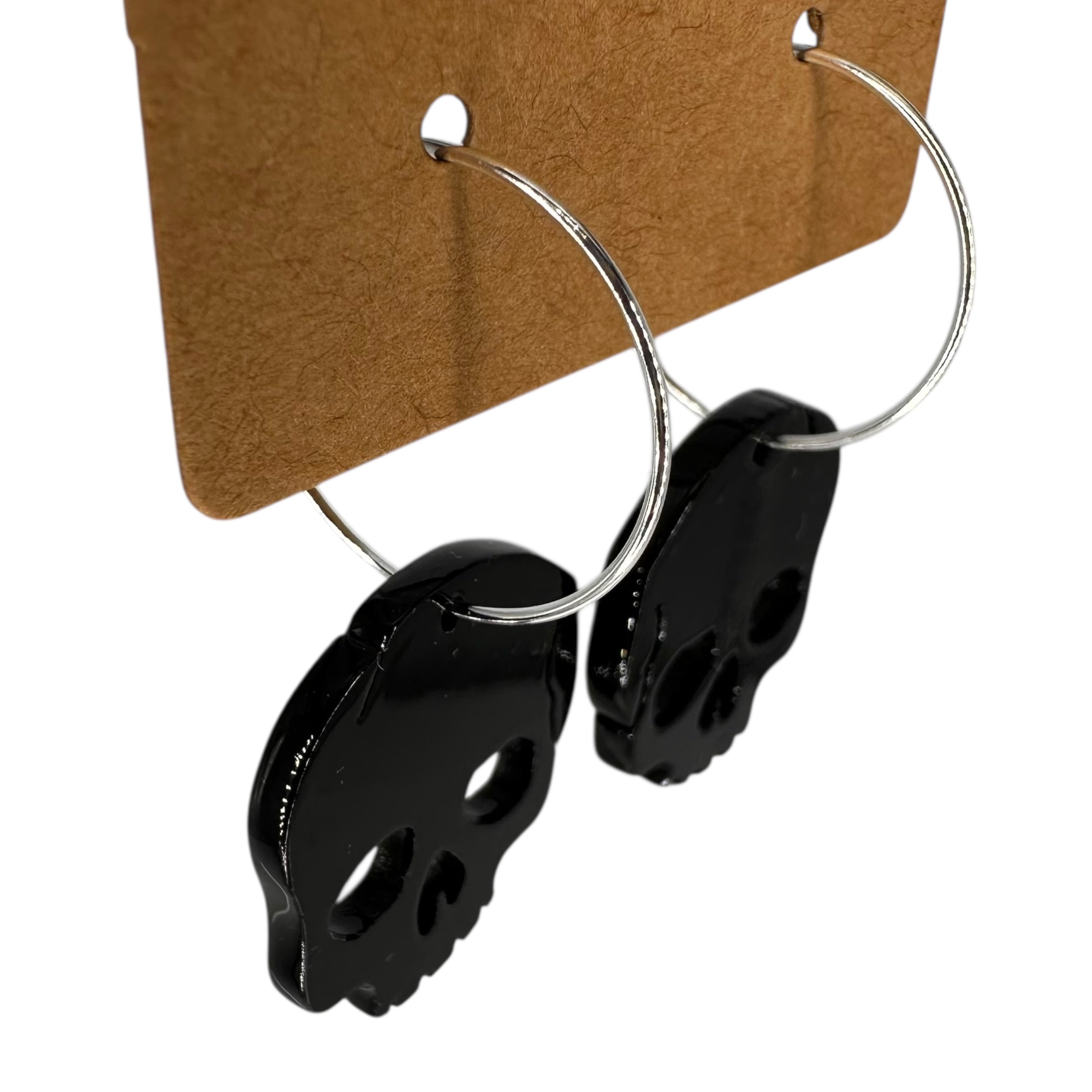 Black Skull Charm Earrings