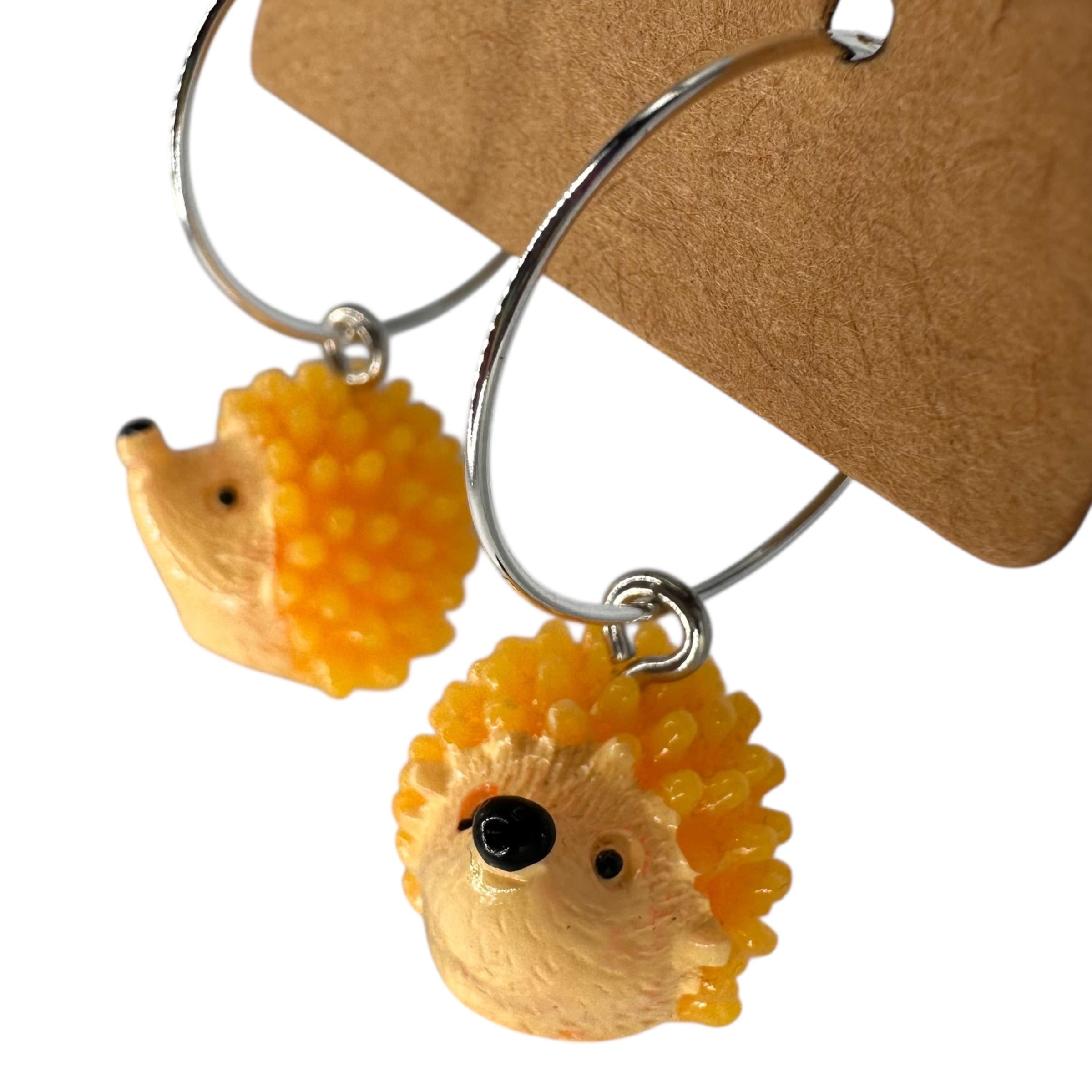 Hedgehog charm earrings — Rebel Aura handmade jewellery