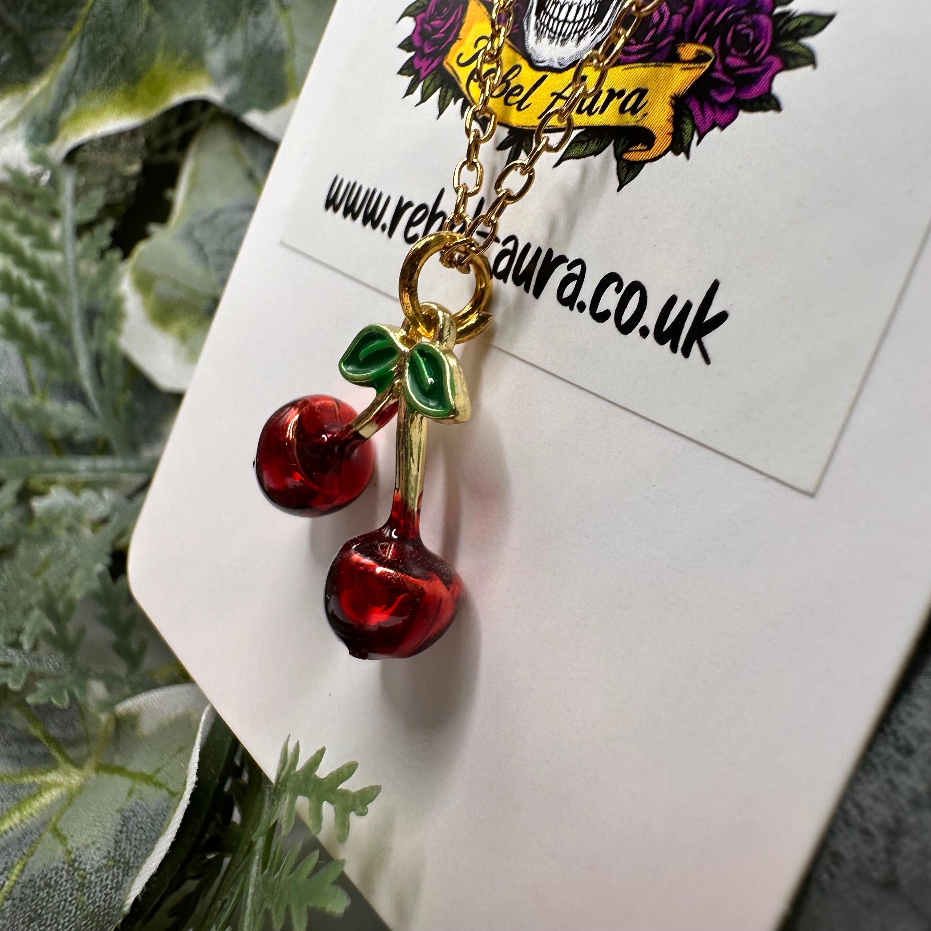Cherries Charm Necklace