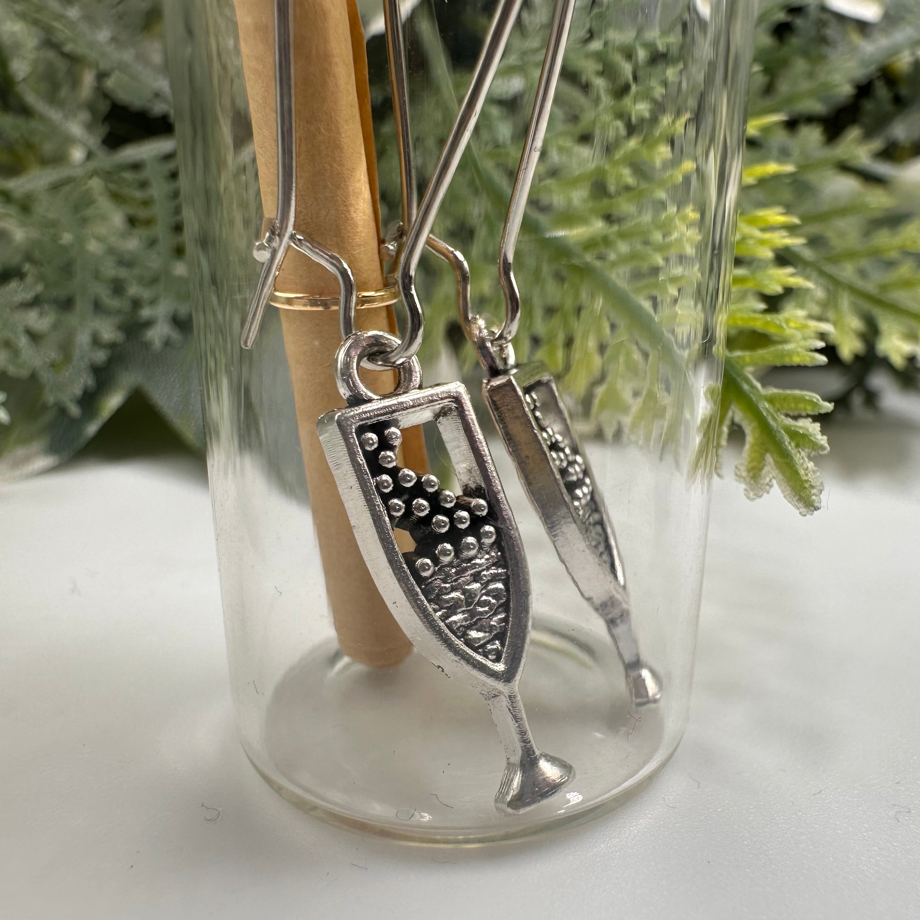 Champagne Flute Celebration Bottled Charm Earrings - Gift Boxed