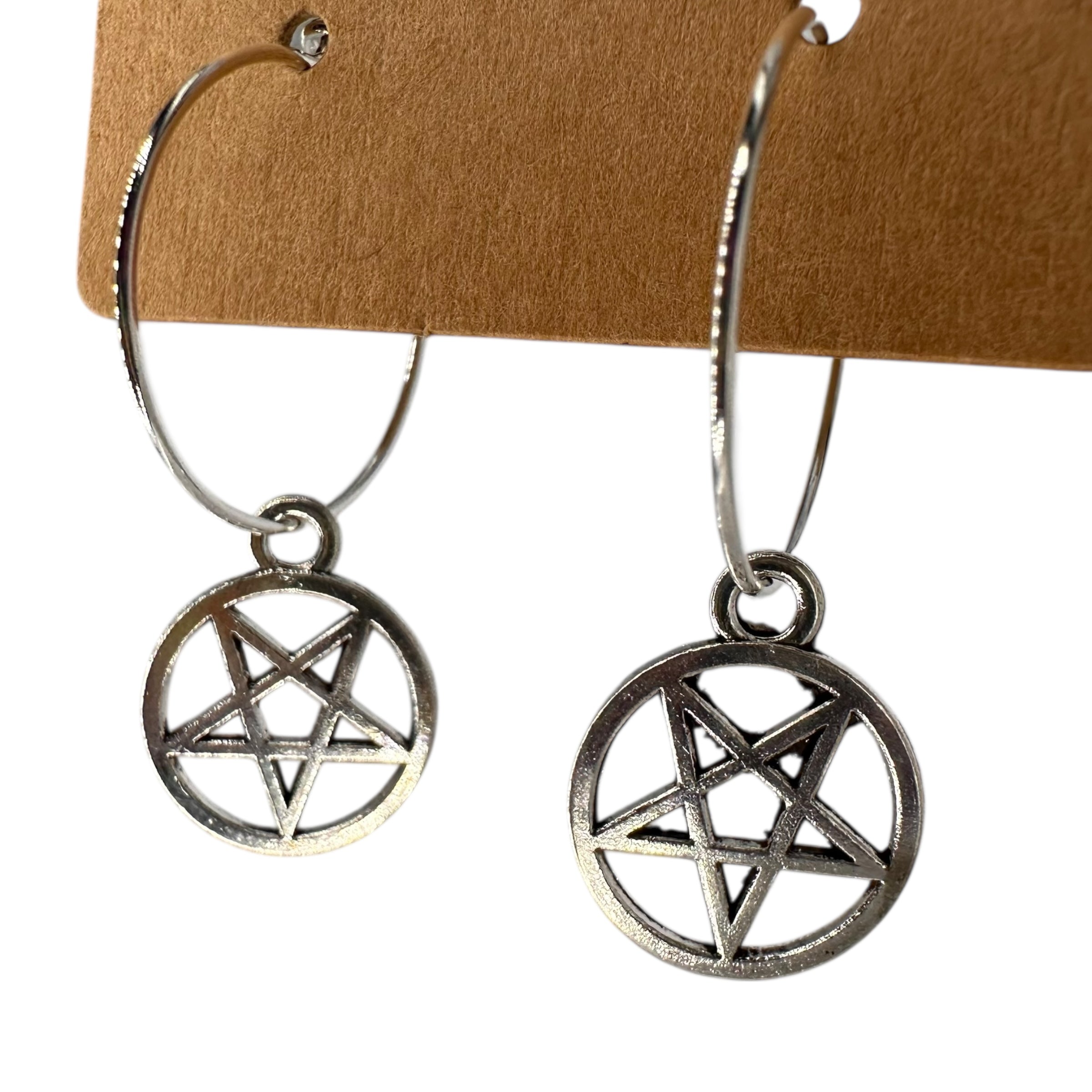 Pentacle charm earrings — Rebel Aura handmade jewellery