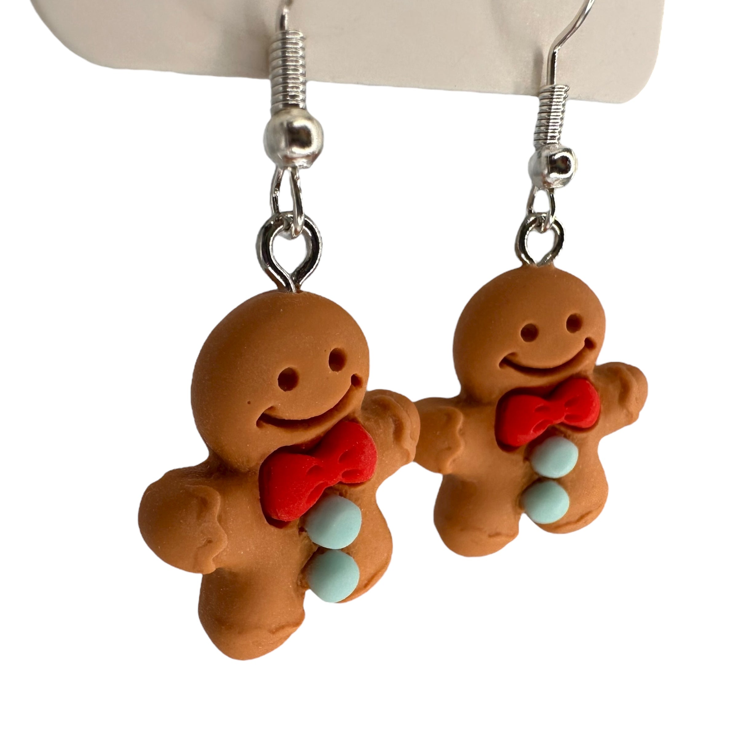 Gingerbread boy charm earrings — Rebel Aura handmade jewellery