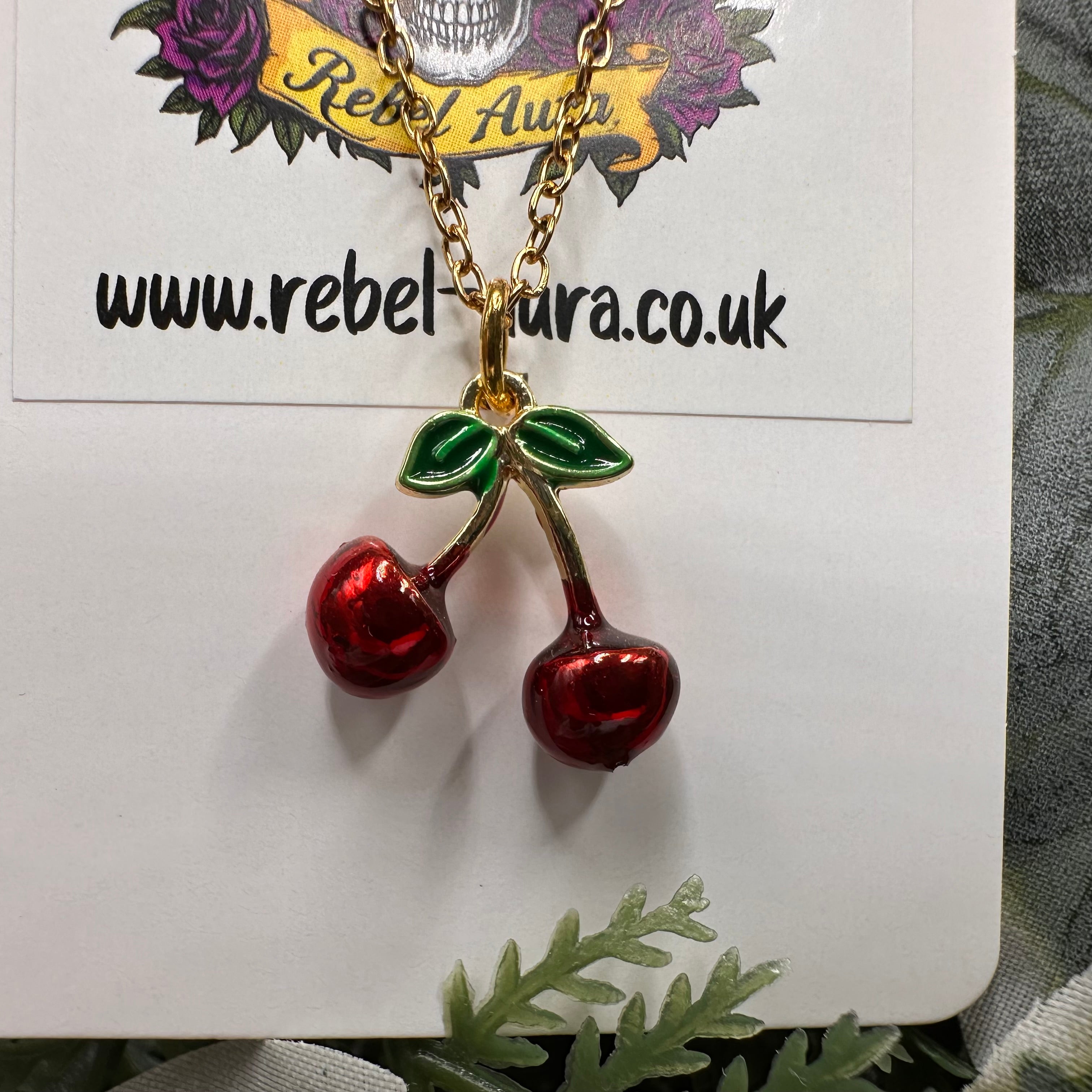 Cherries Charm Necklace