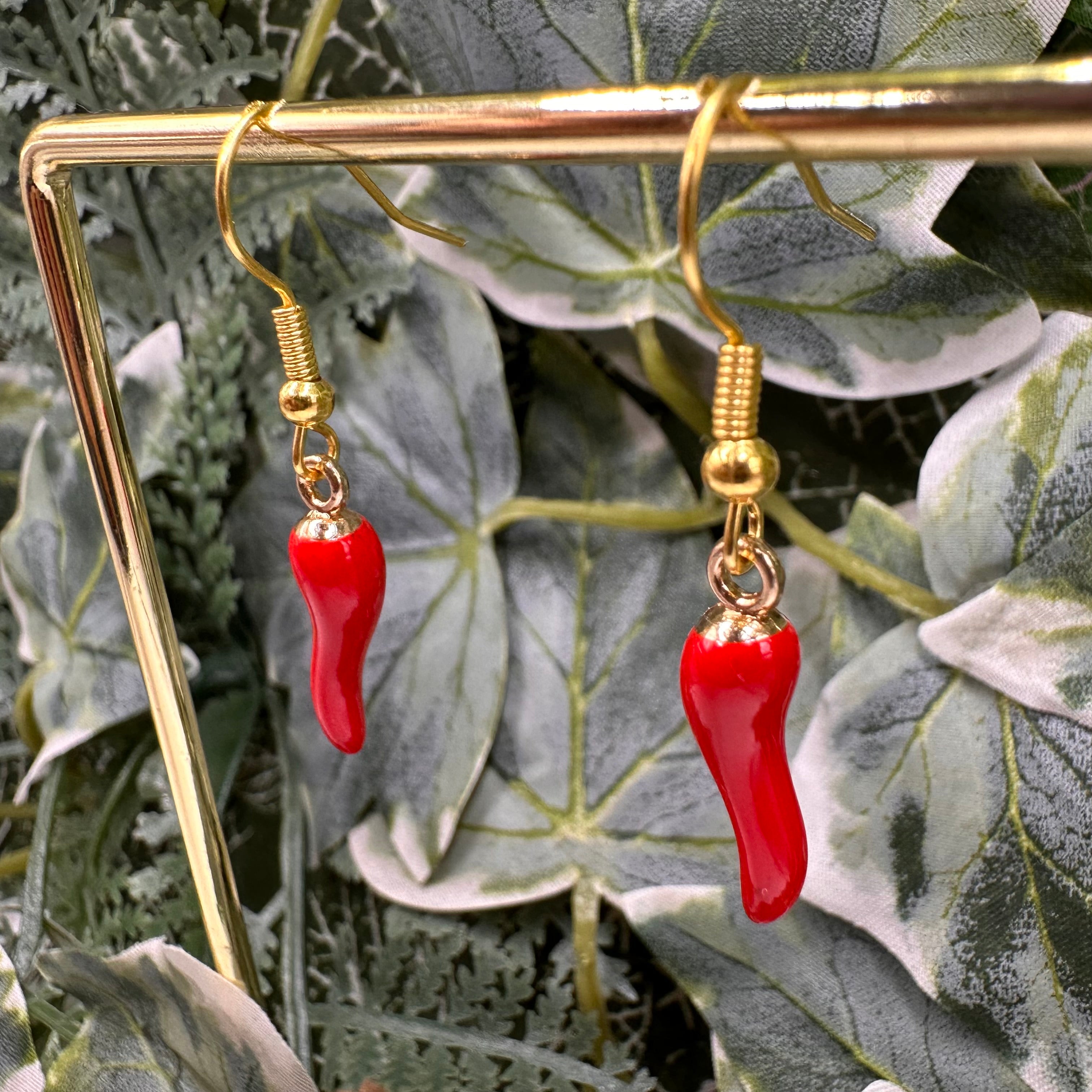 Red Chilli Pepper Charm Earrings