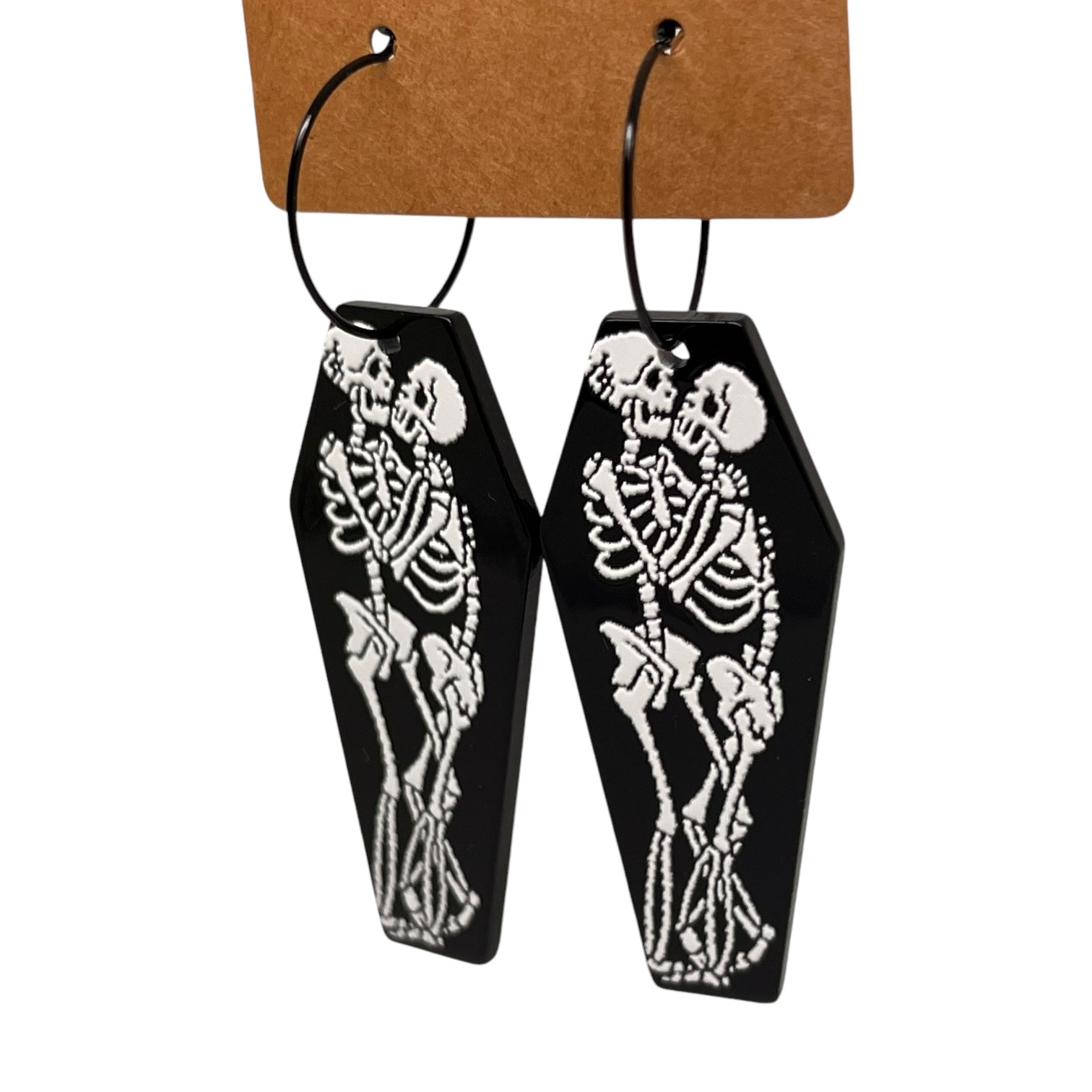 Skeleton Coffin Charm Earrings
