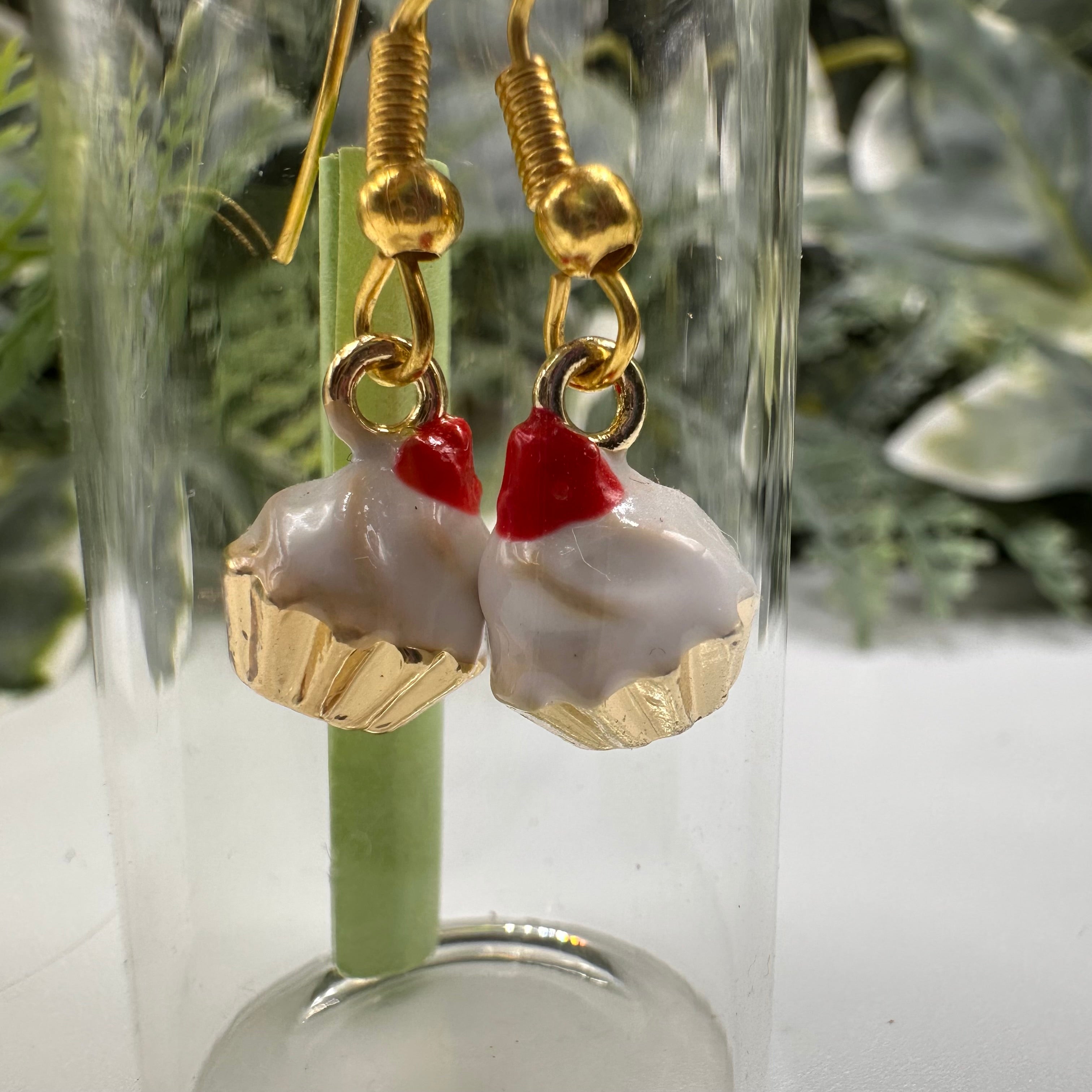 Cherry Cupcake Bottled Charm Earrings - Gift Boxed