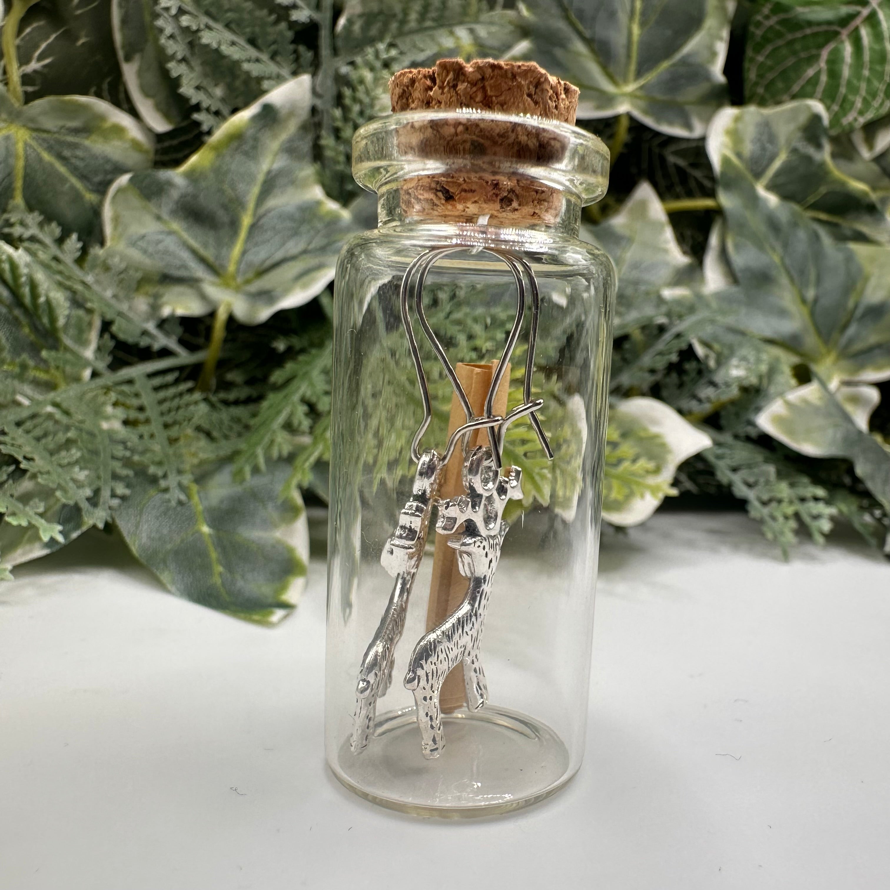 Woodland Stag Bottled Charm Earrings - Gift Boxed
