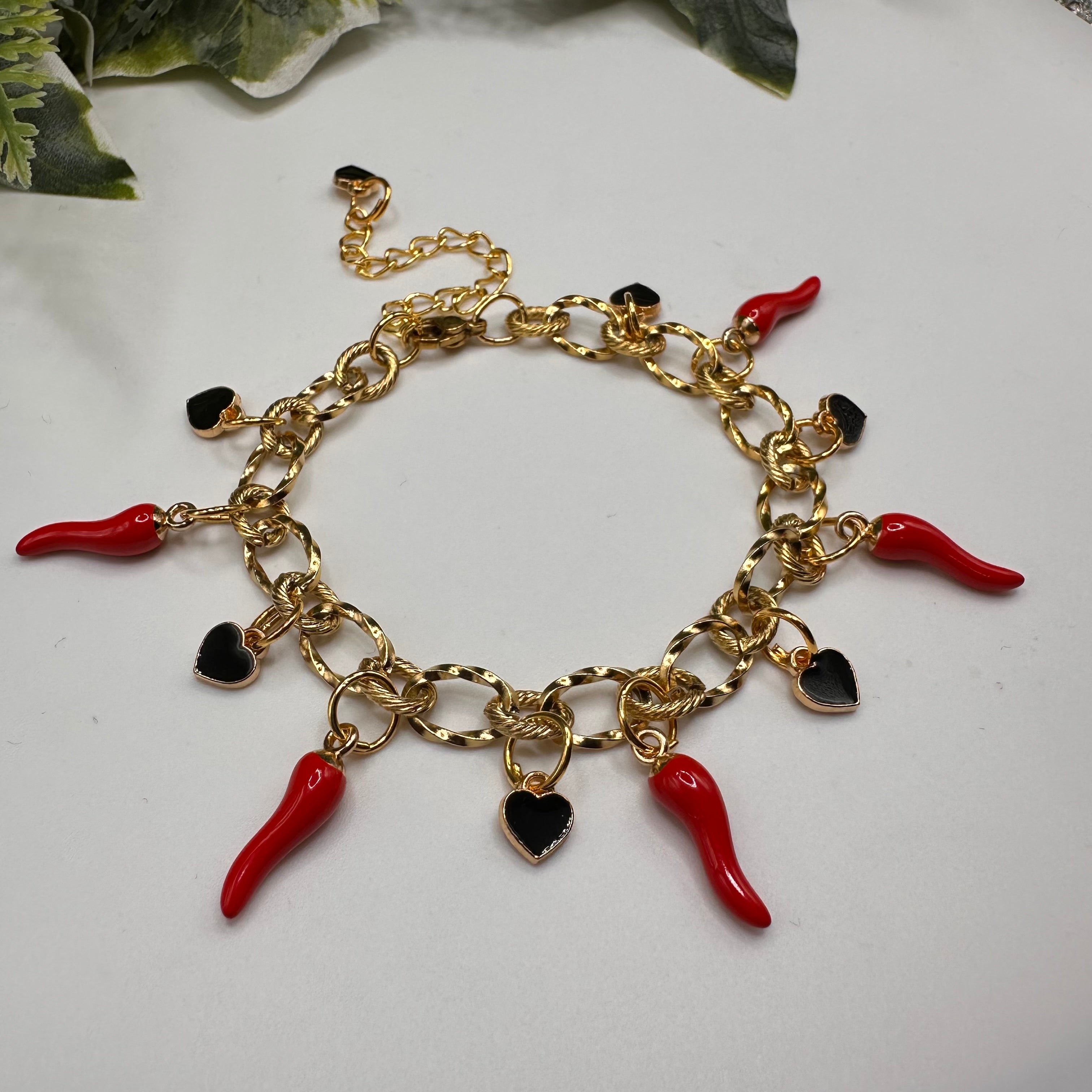 Dark Flame Charm Bracelet