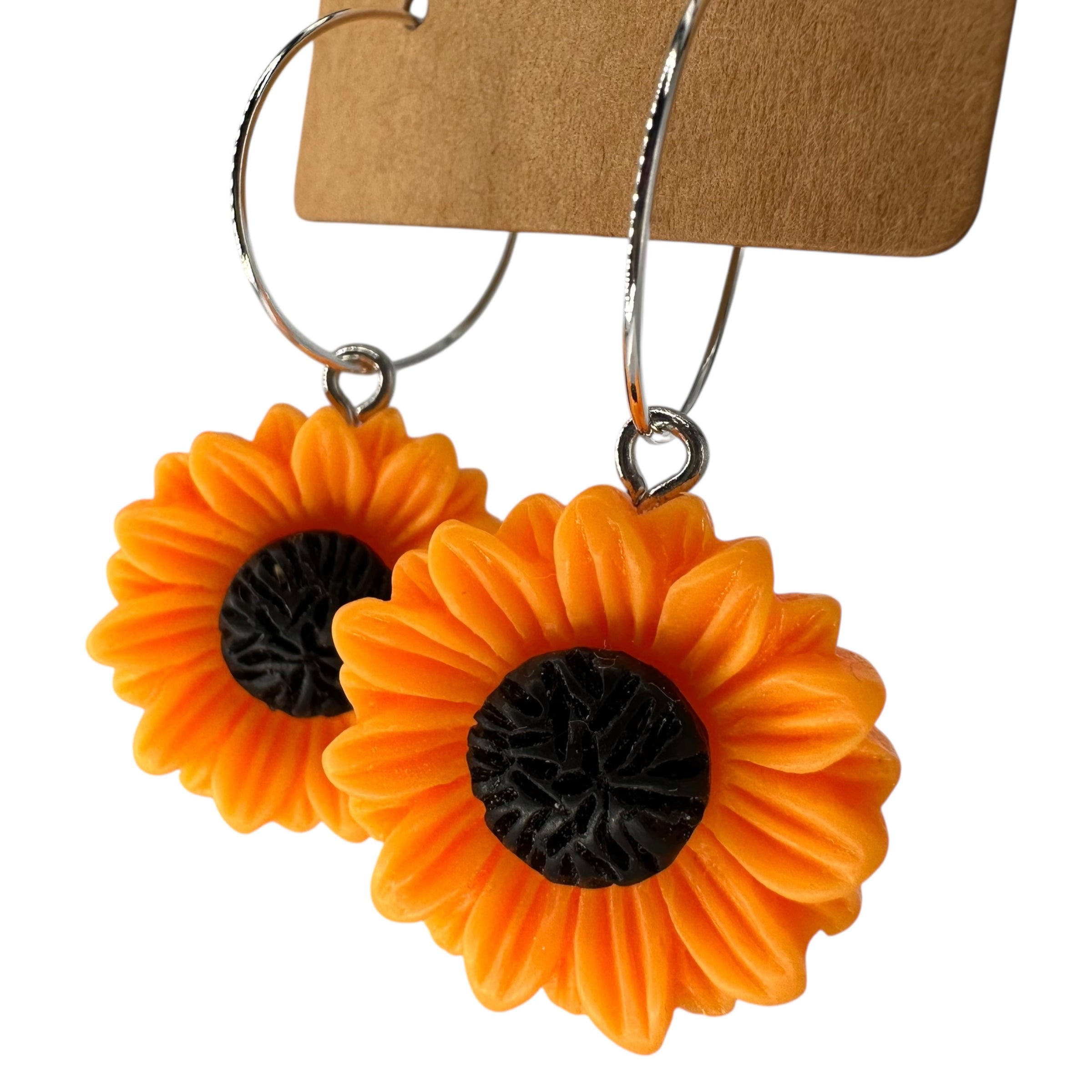 Sunflower charm earrings — Rebel Aura handmade jewellery