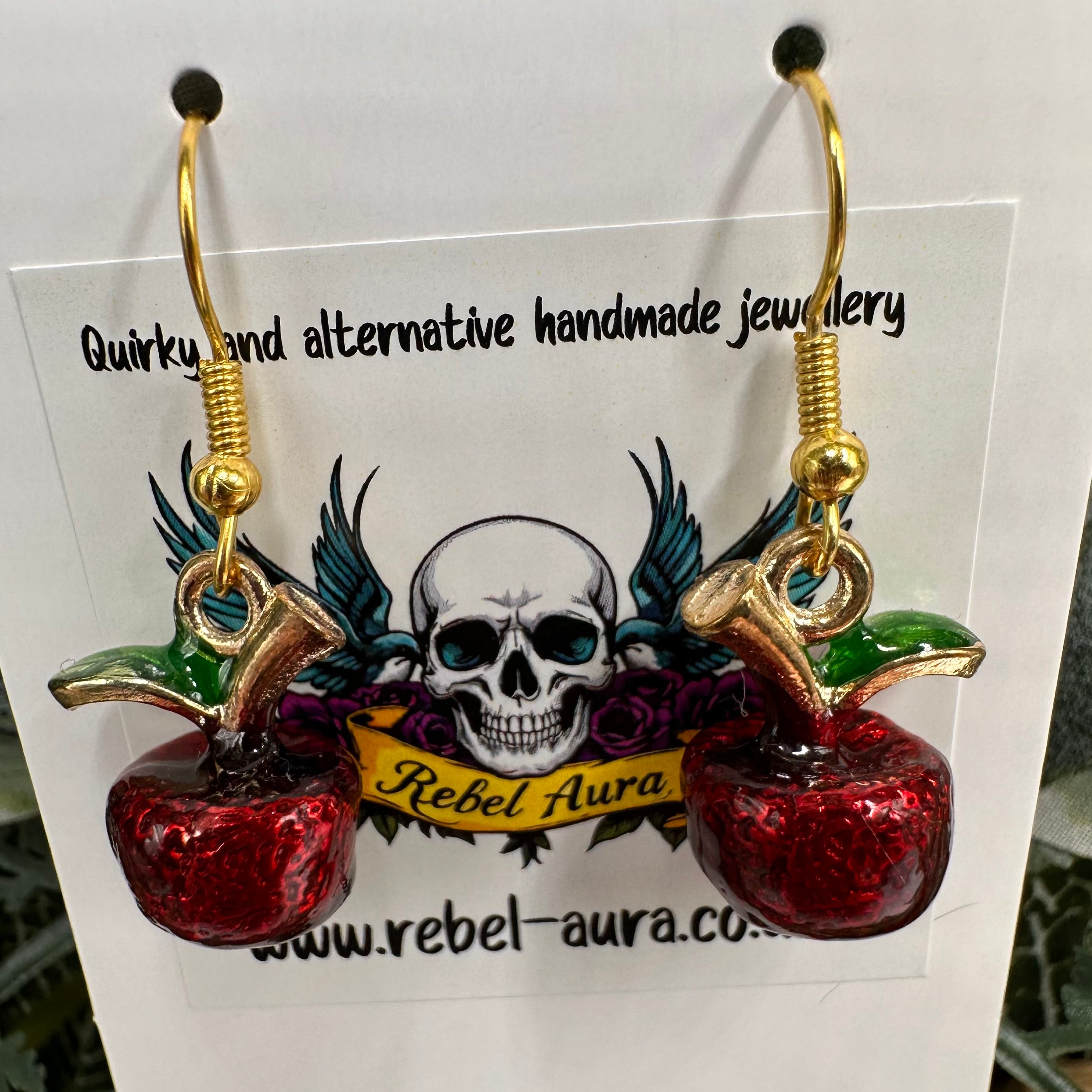 Red Apple Charm Earrings