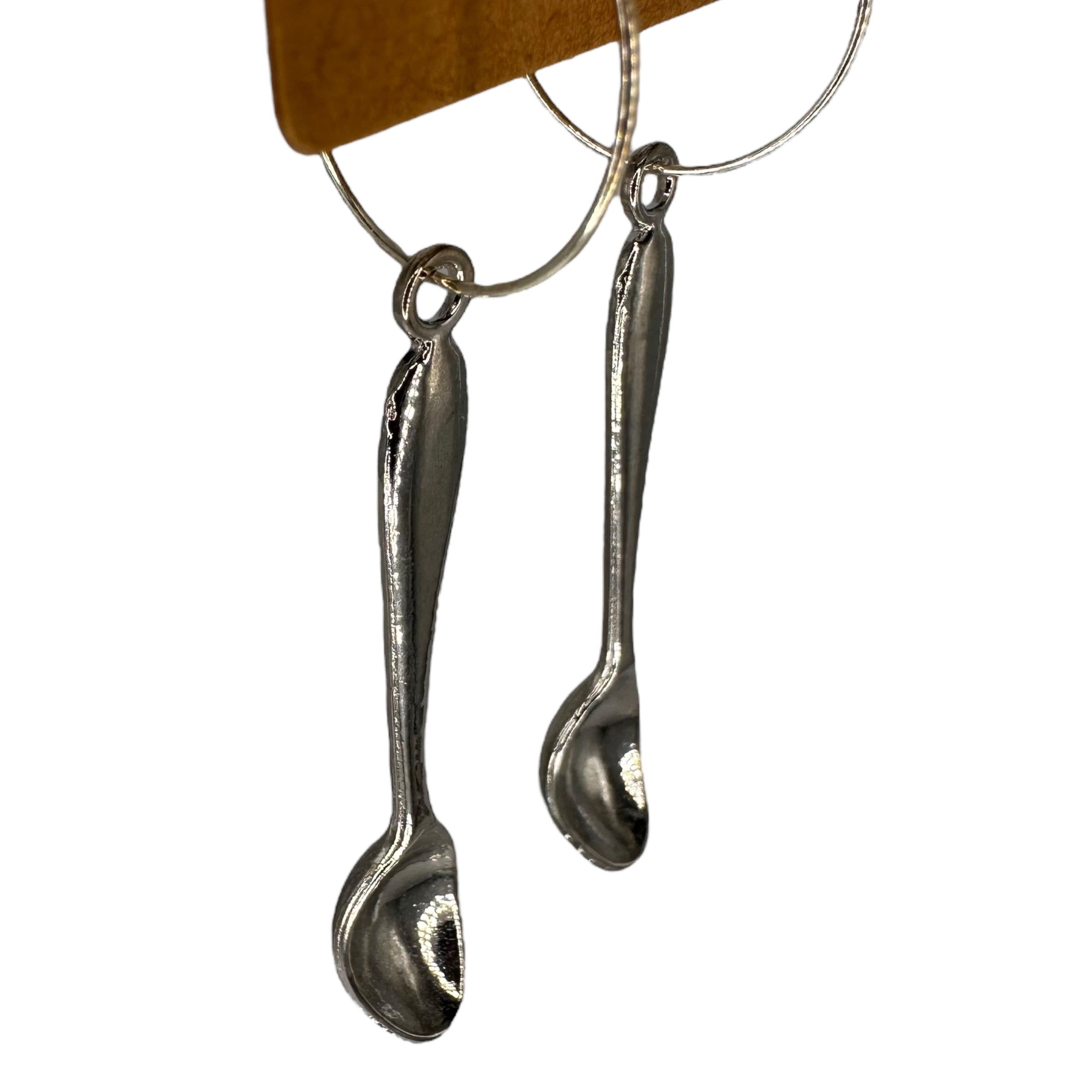 Silver Spoon Charm Earrings