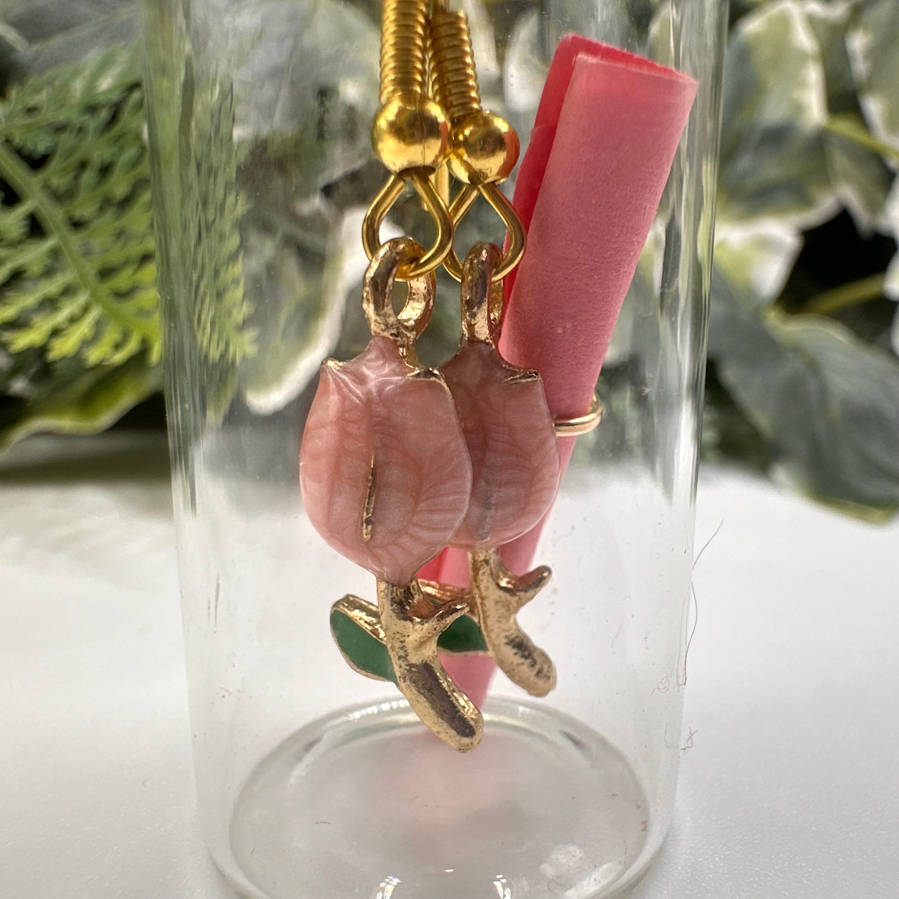 Pink Tulip Bottled Charm Earrings - Gift Boxed