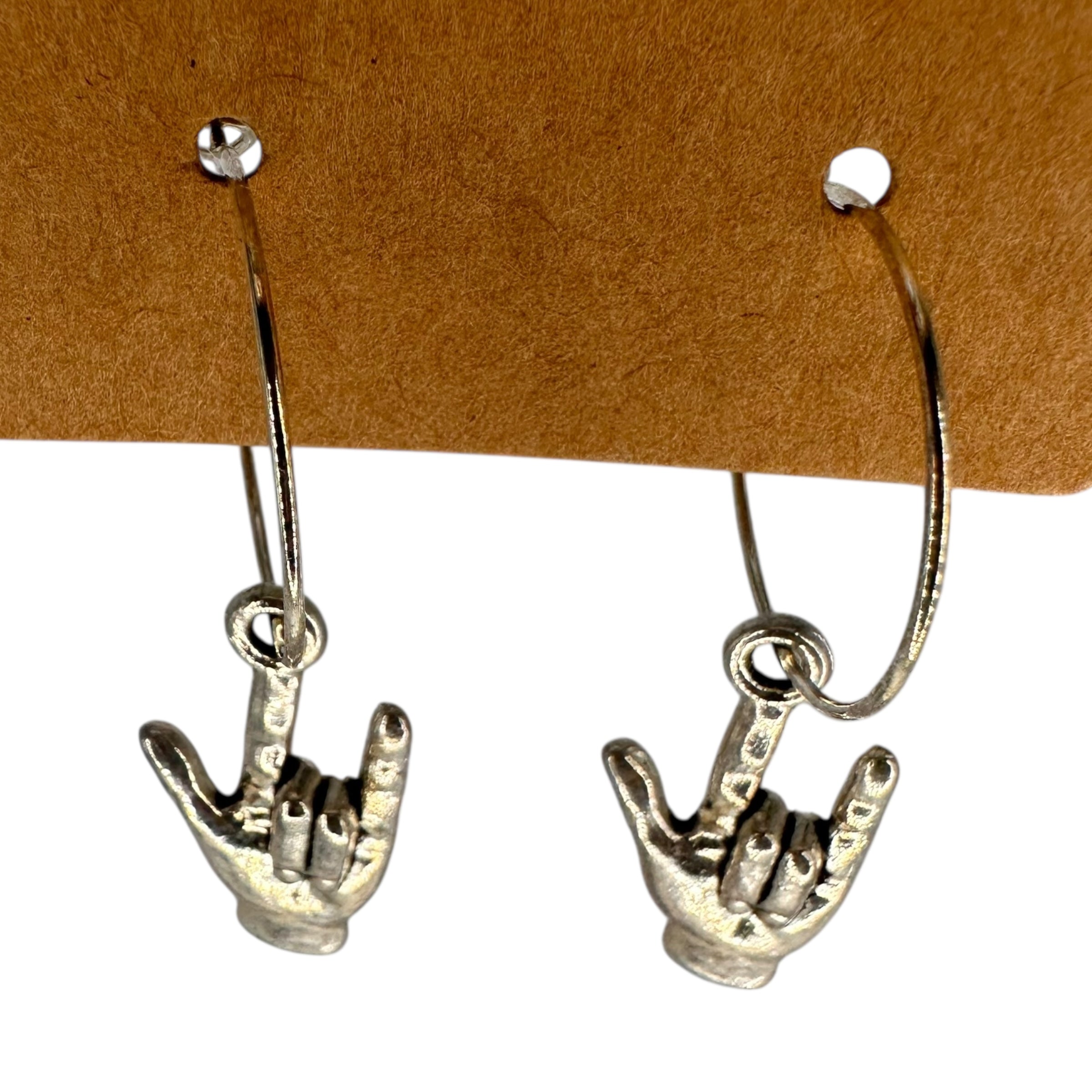 Rock On Hands Charm Earrings
