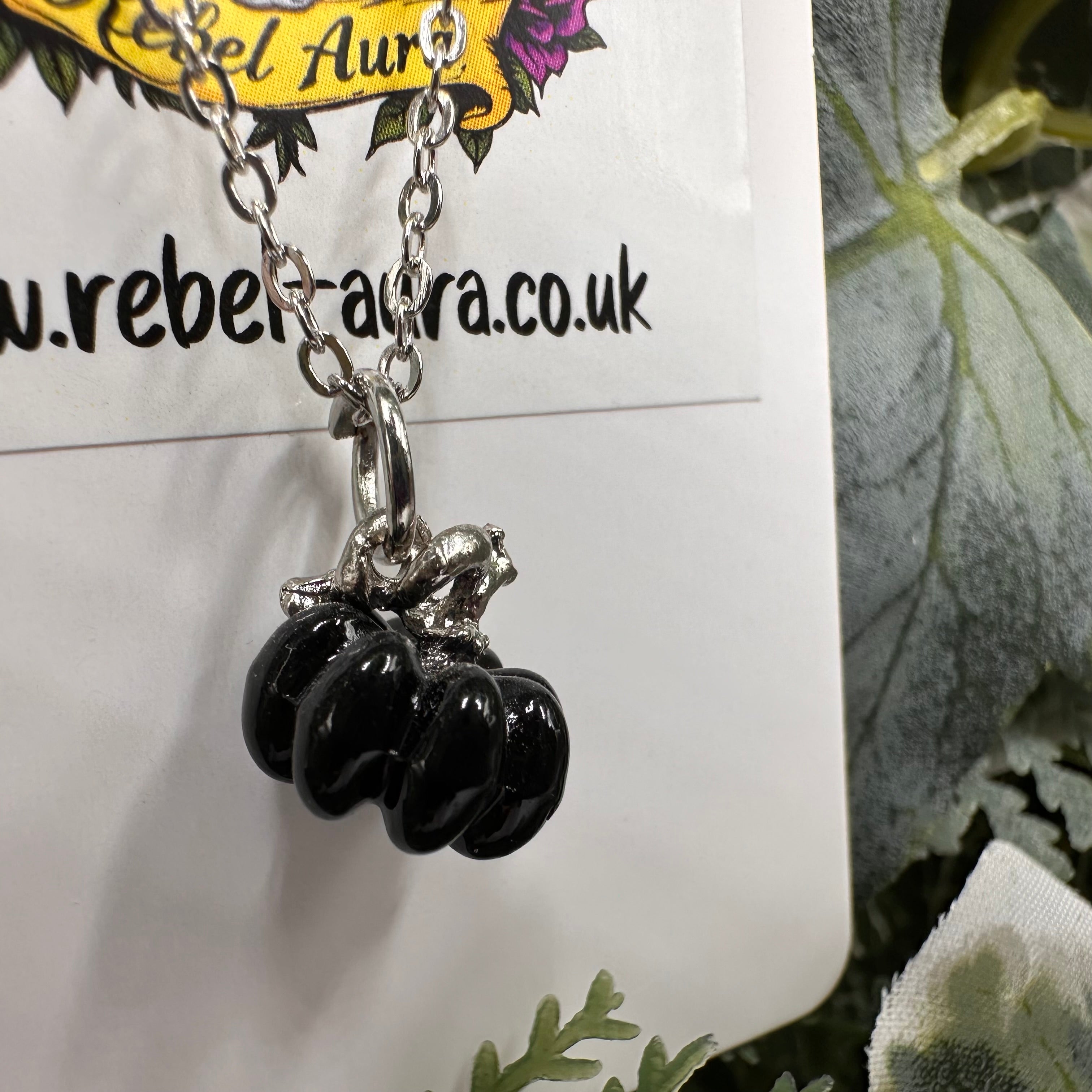 Black Pumpkin Charm Necklace