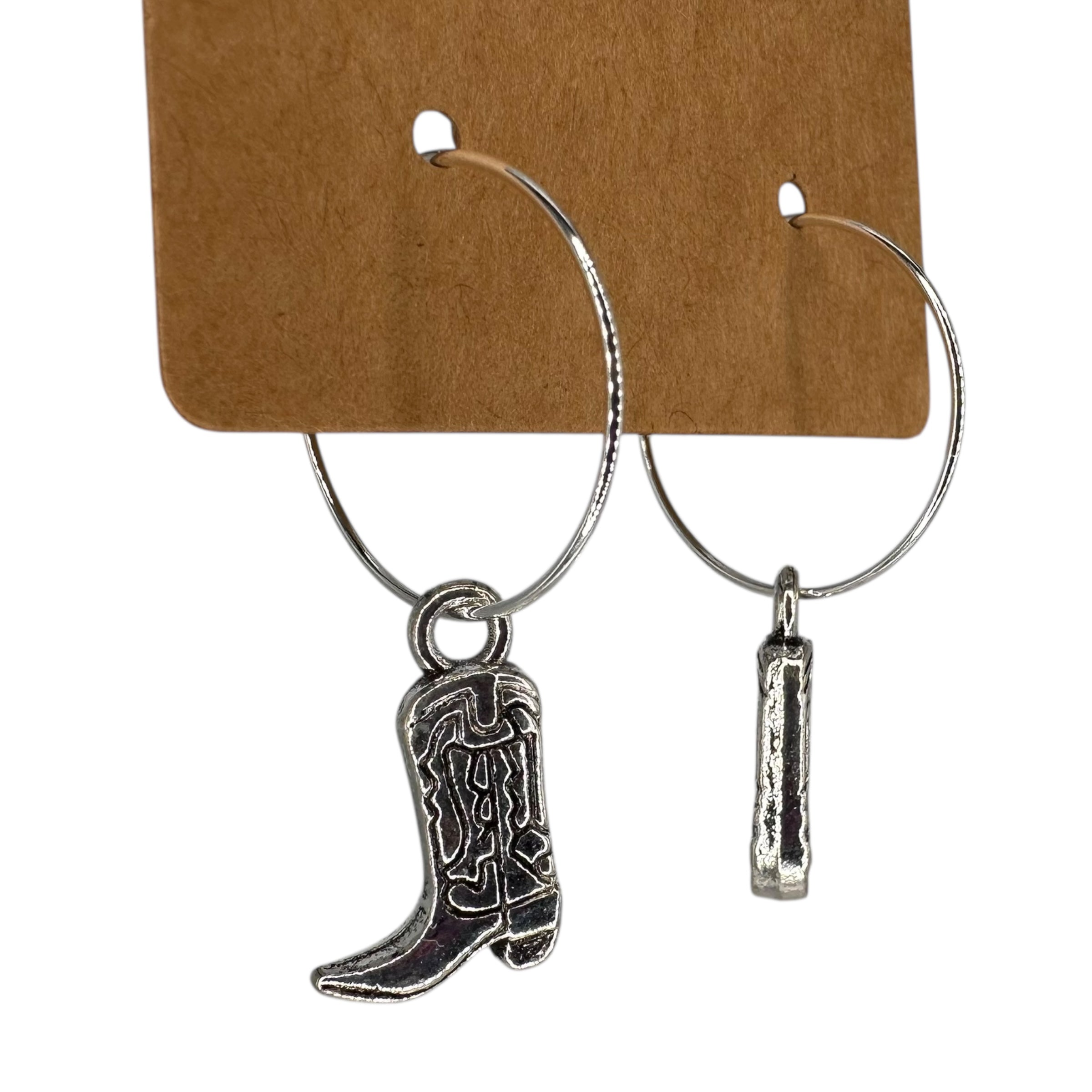 Silver cowgirl boots charm — Rebel Aura handmade jewellery