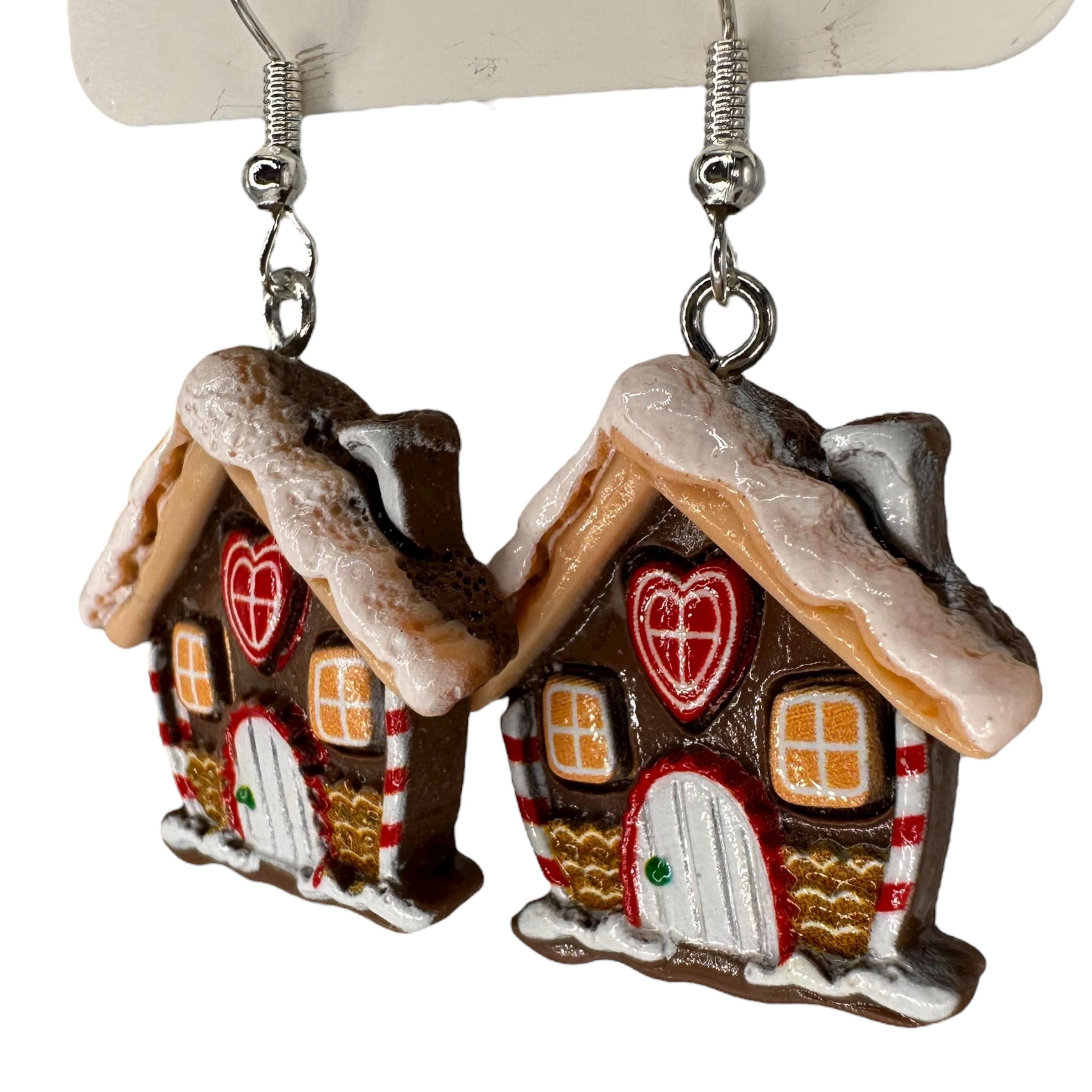 Gingerbread house charm earrings — Rebel Aura handmade jewellery