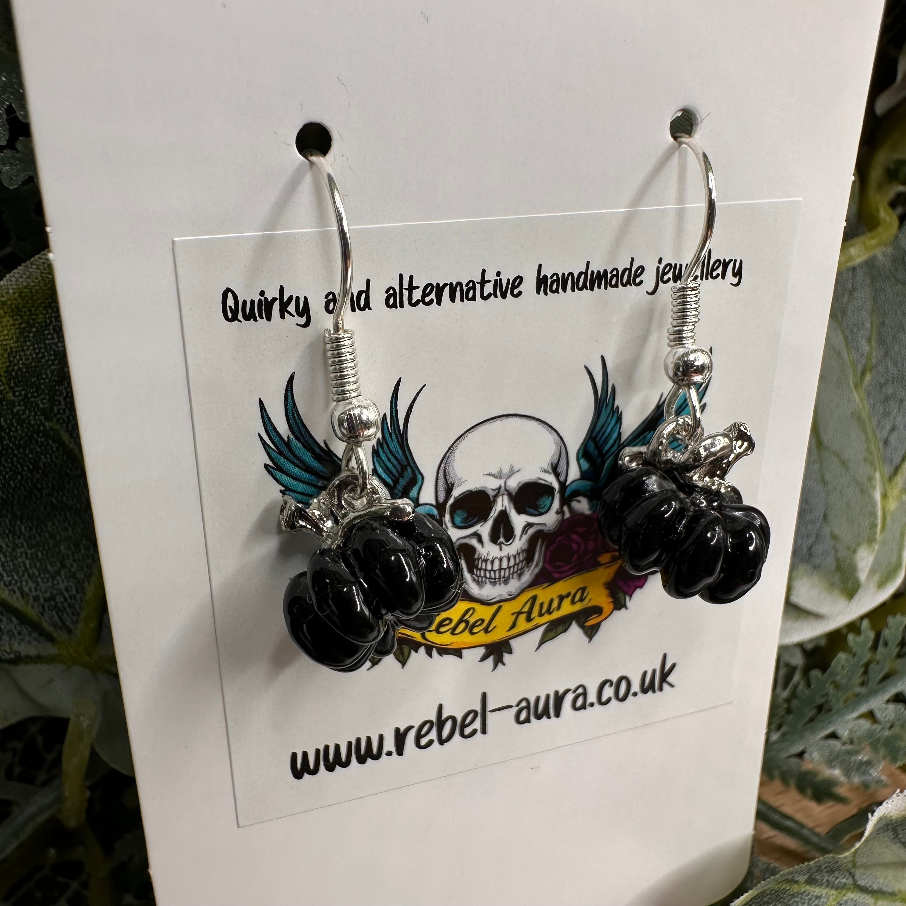 Black Pumpkin Charm Earrings