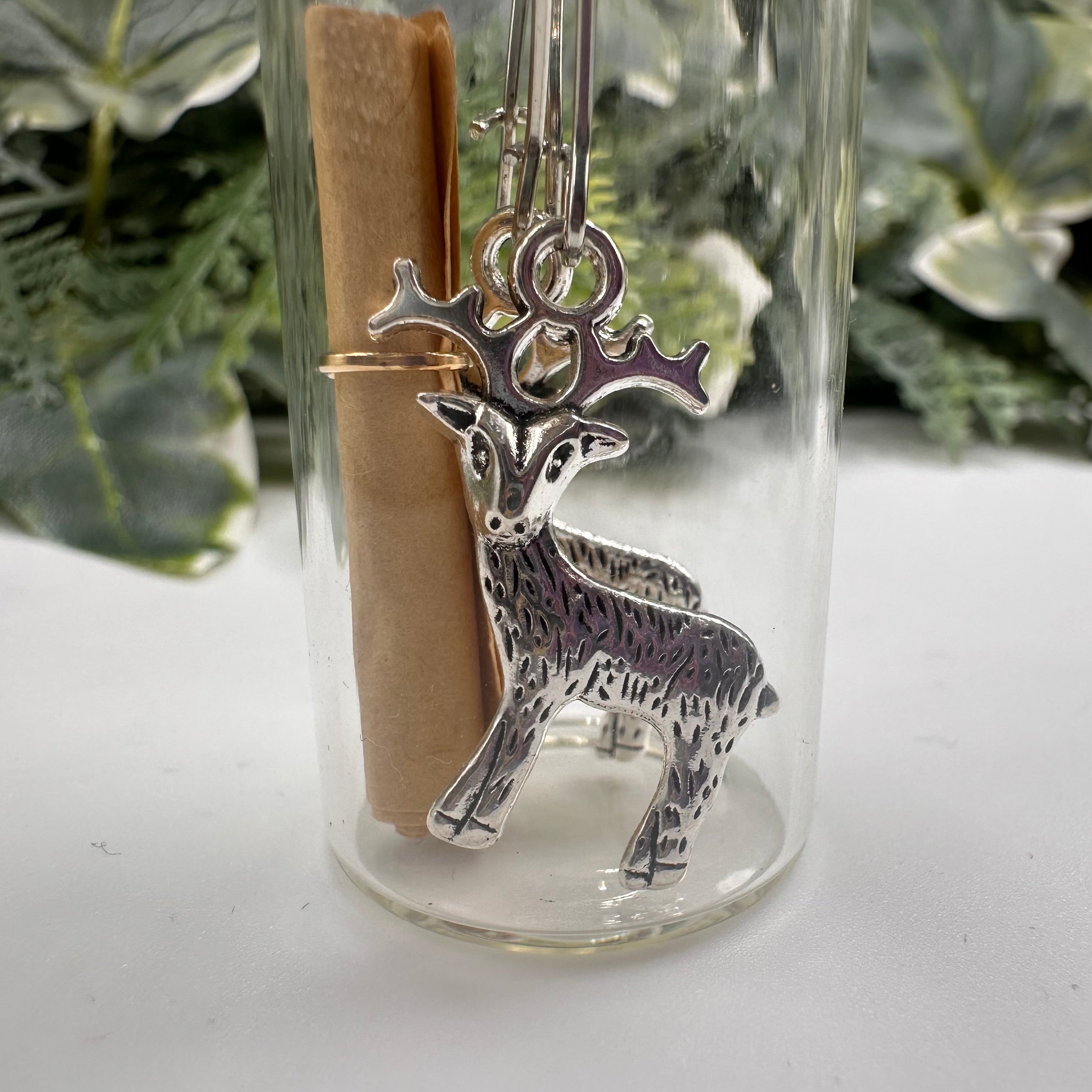 Woodland Stag Bottled Charm Earrings - Gift Boxed