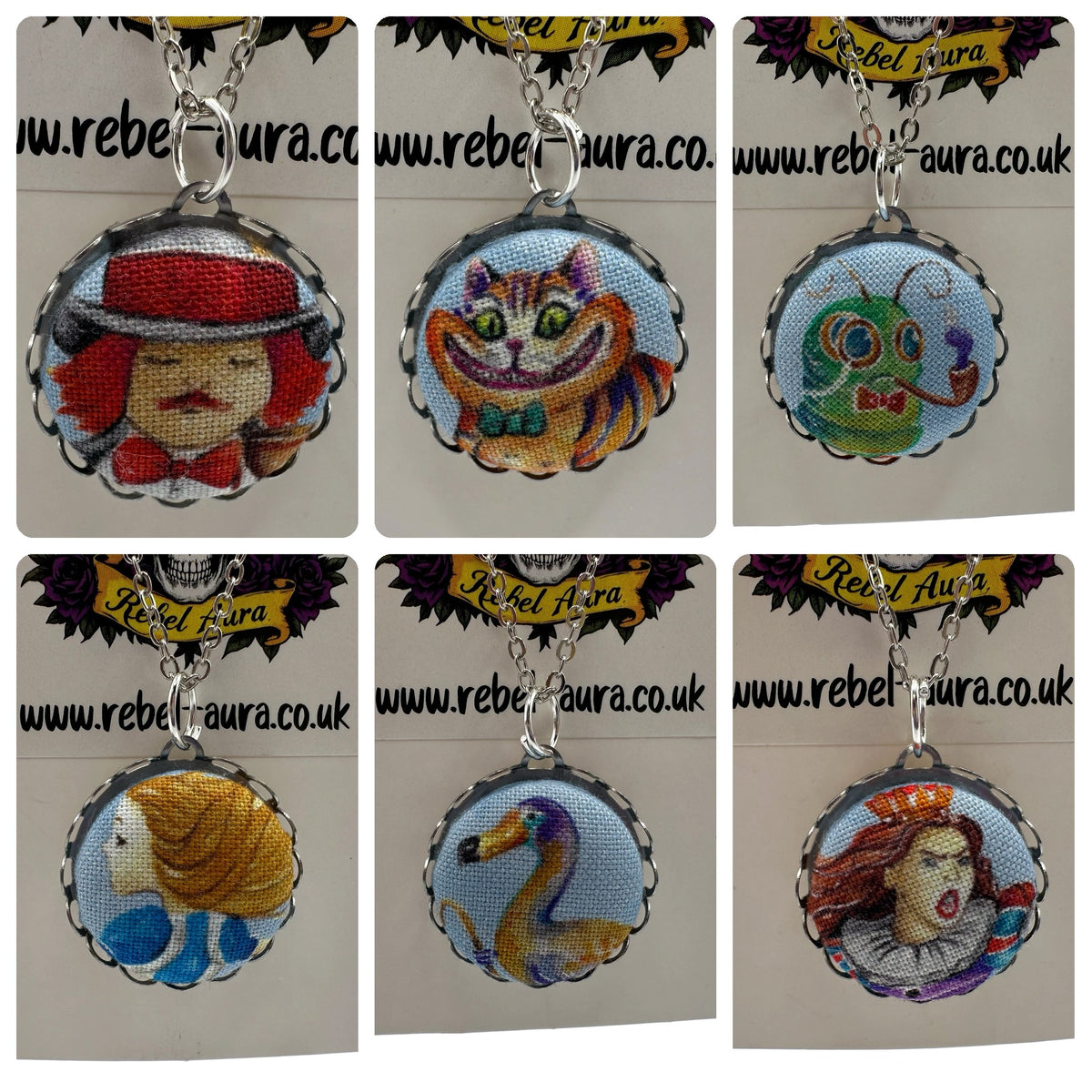 Alice In Wonderland Necklace: Queen of Hearts, Cheshire Cat & More
