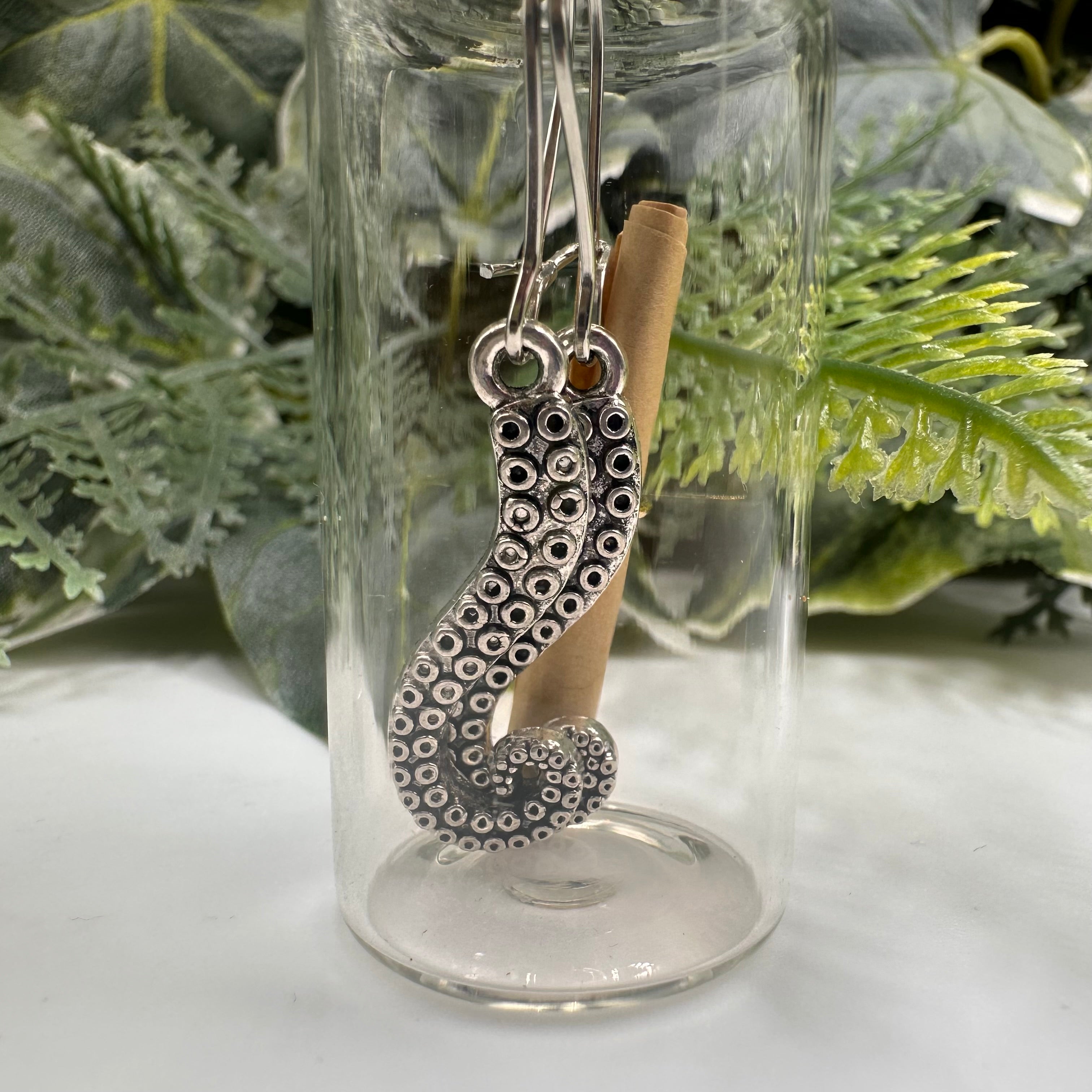 Kraken Tentacle Bottled Charm Earrings